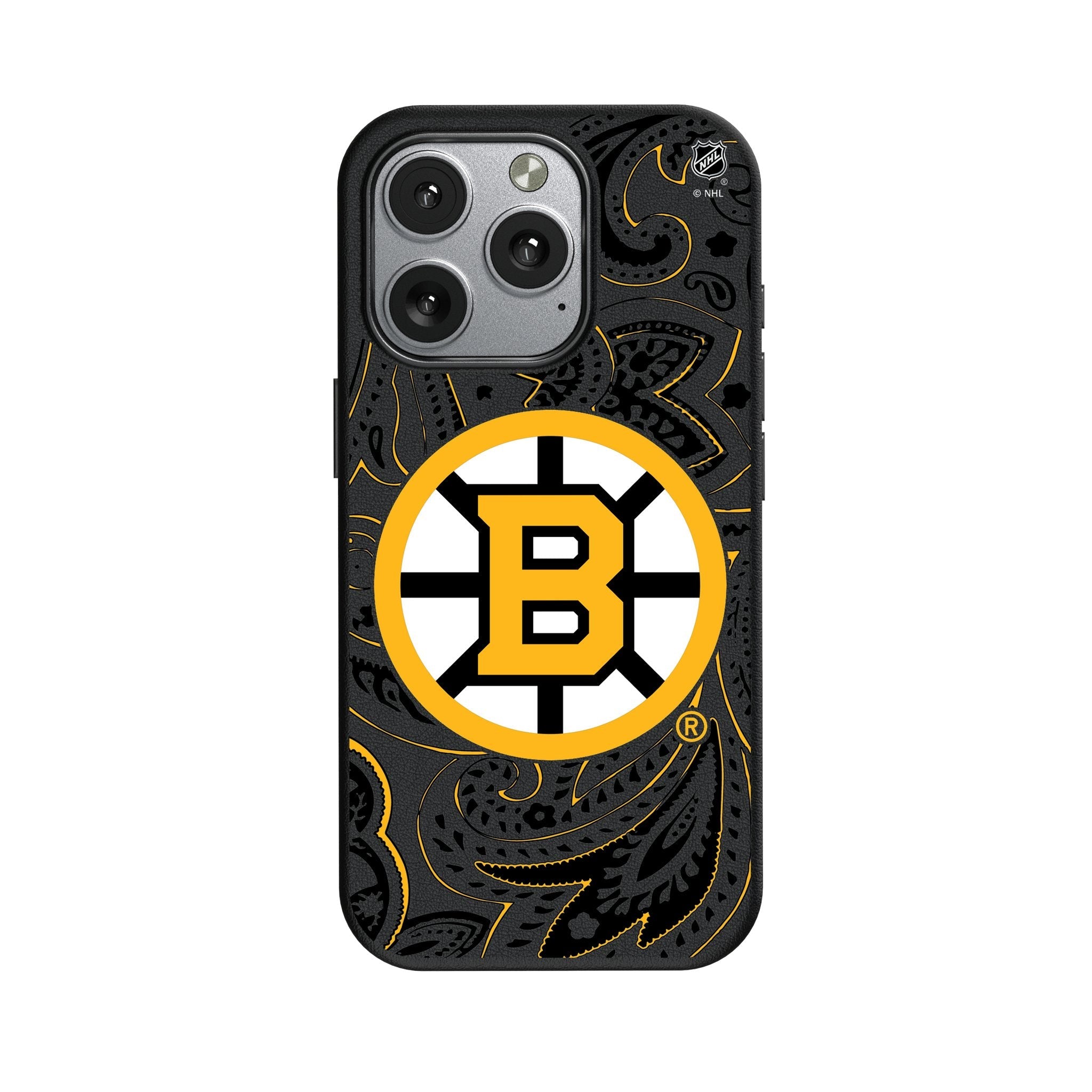 Boston Bruins Paisley MagSafe Compatible Phone Case for Apple iPhone