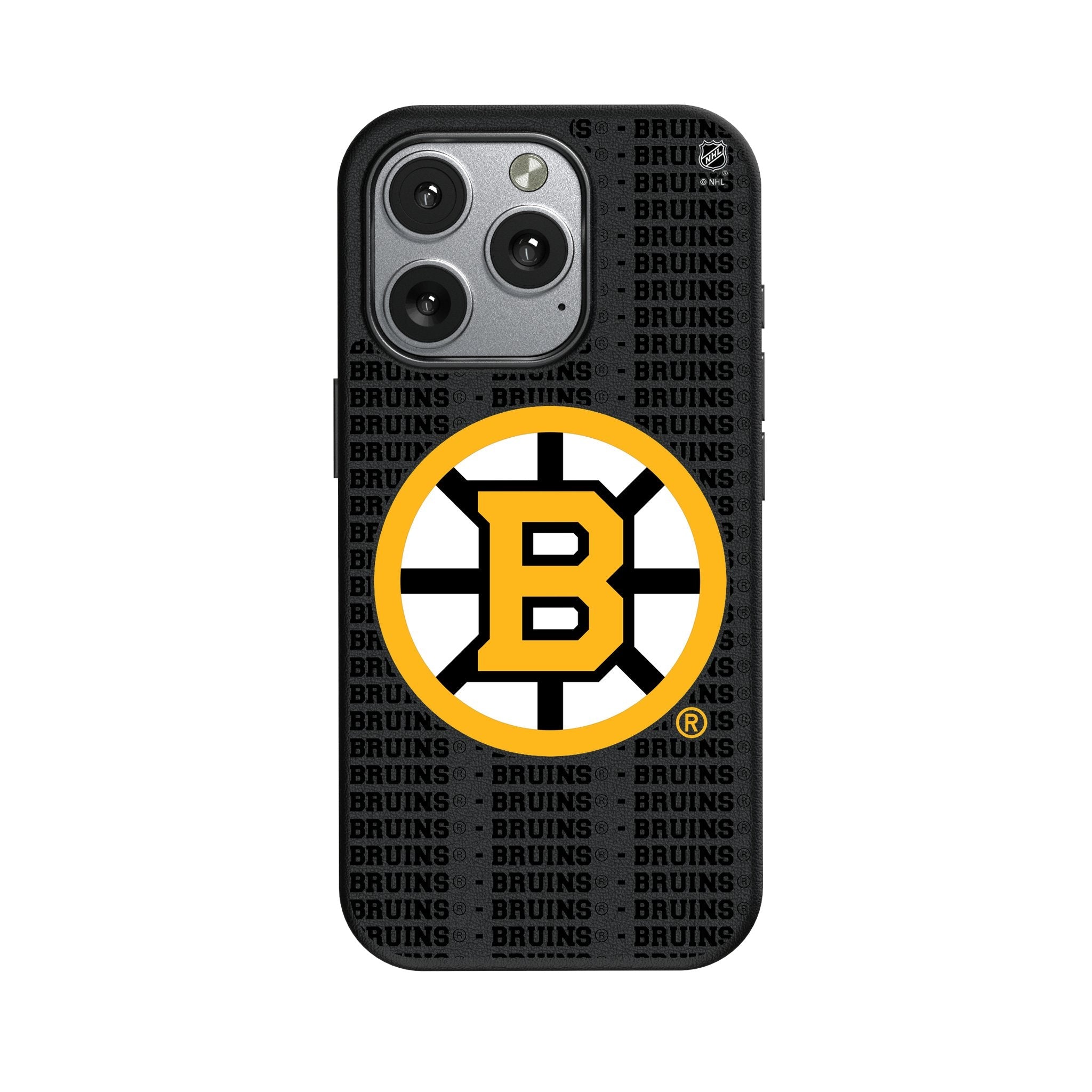 Boston Bruins Text Backdrop MagSafe Compatible Phone Case for Apple iPhone