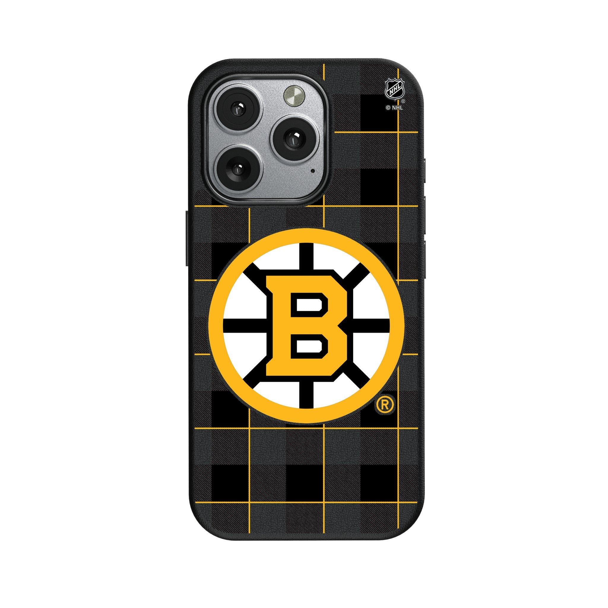 Boston Bruins Plaid MagSafe Compatible Phone Case for Apple iPhone