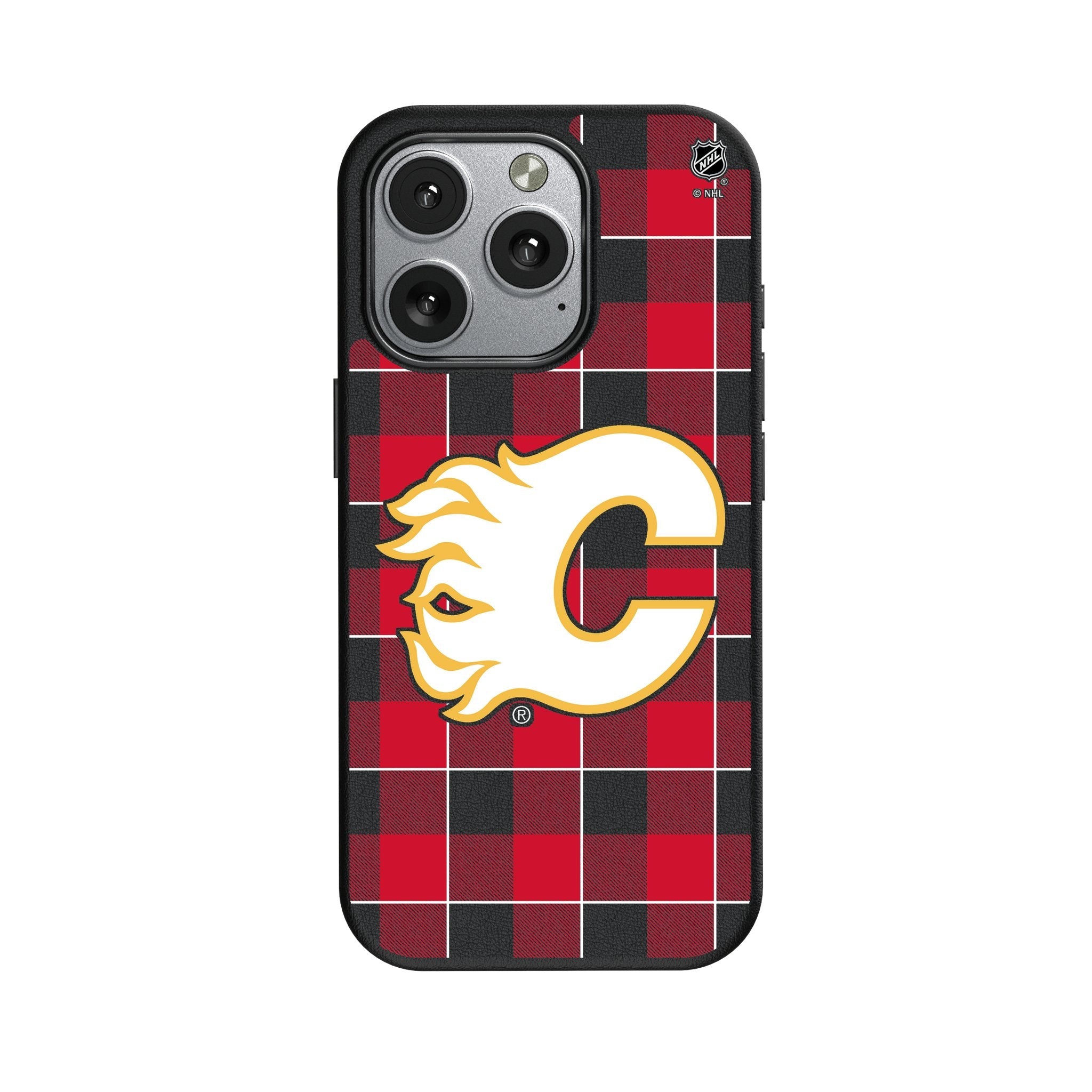 Calgary Flames Plaid MagSafe Compatible Phone Case for Apple iPhone