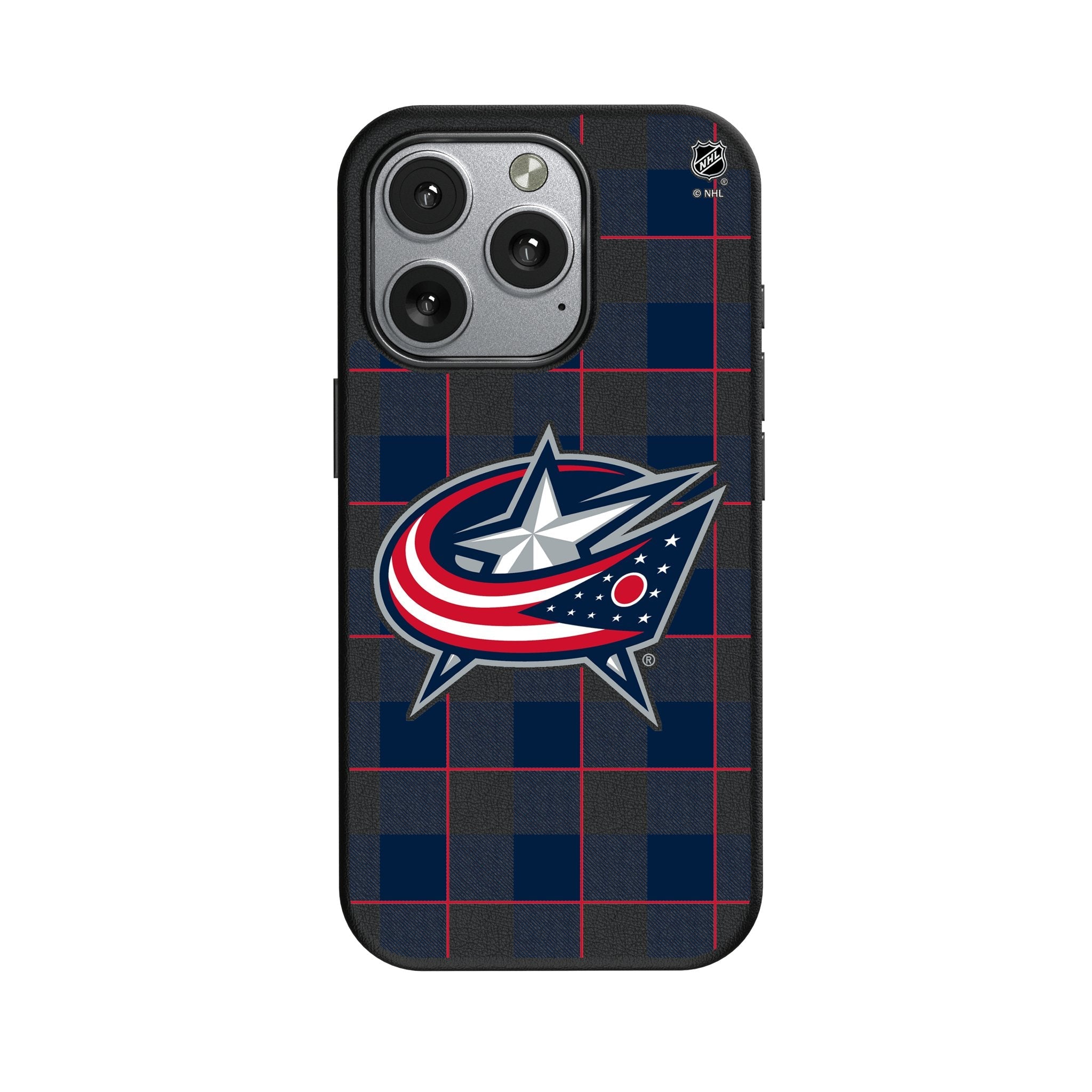 Columbus Blue Jackets Plaid MagSafe Compatible Phone Case for Apple iPhone