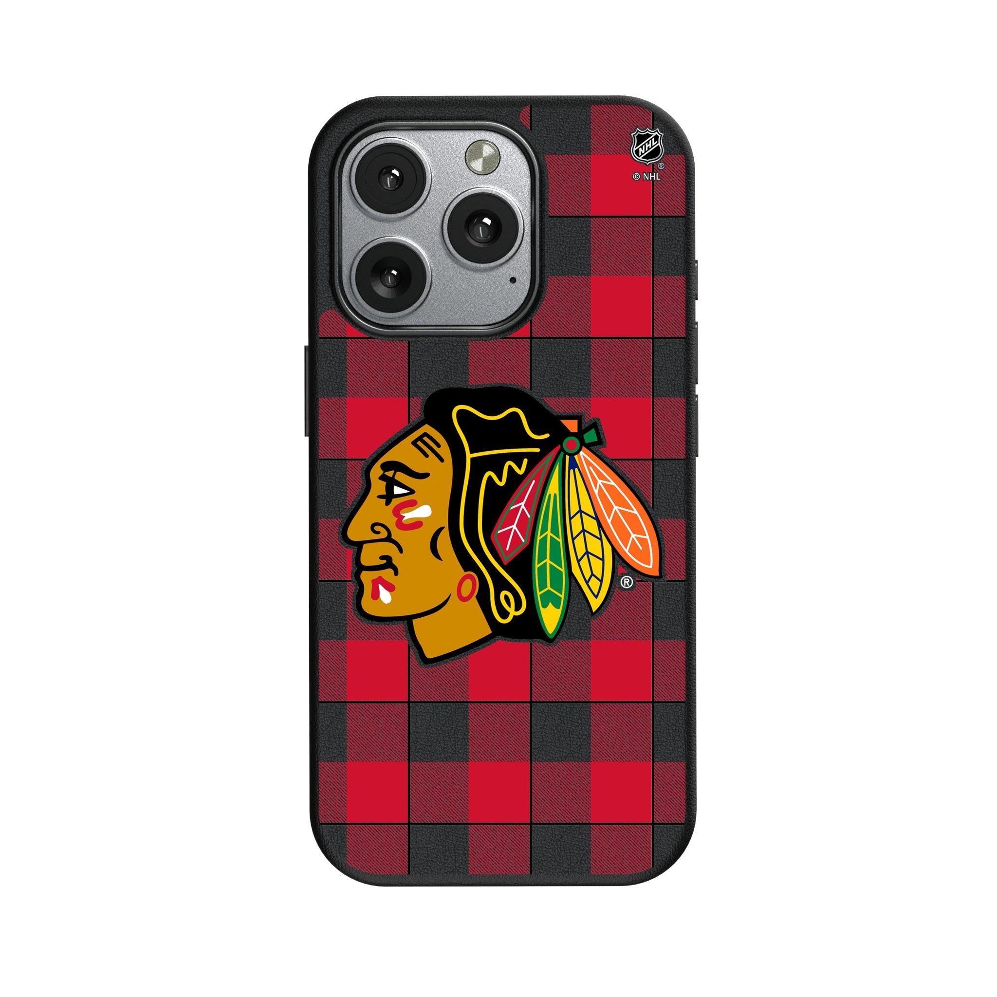 Chicago Blackhawks Plaid MagSafe Compatible Phone Case for Apple iPhone