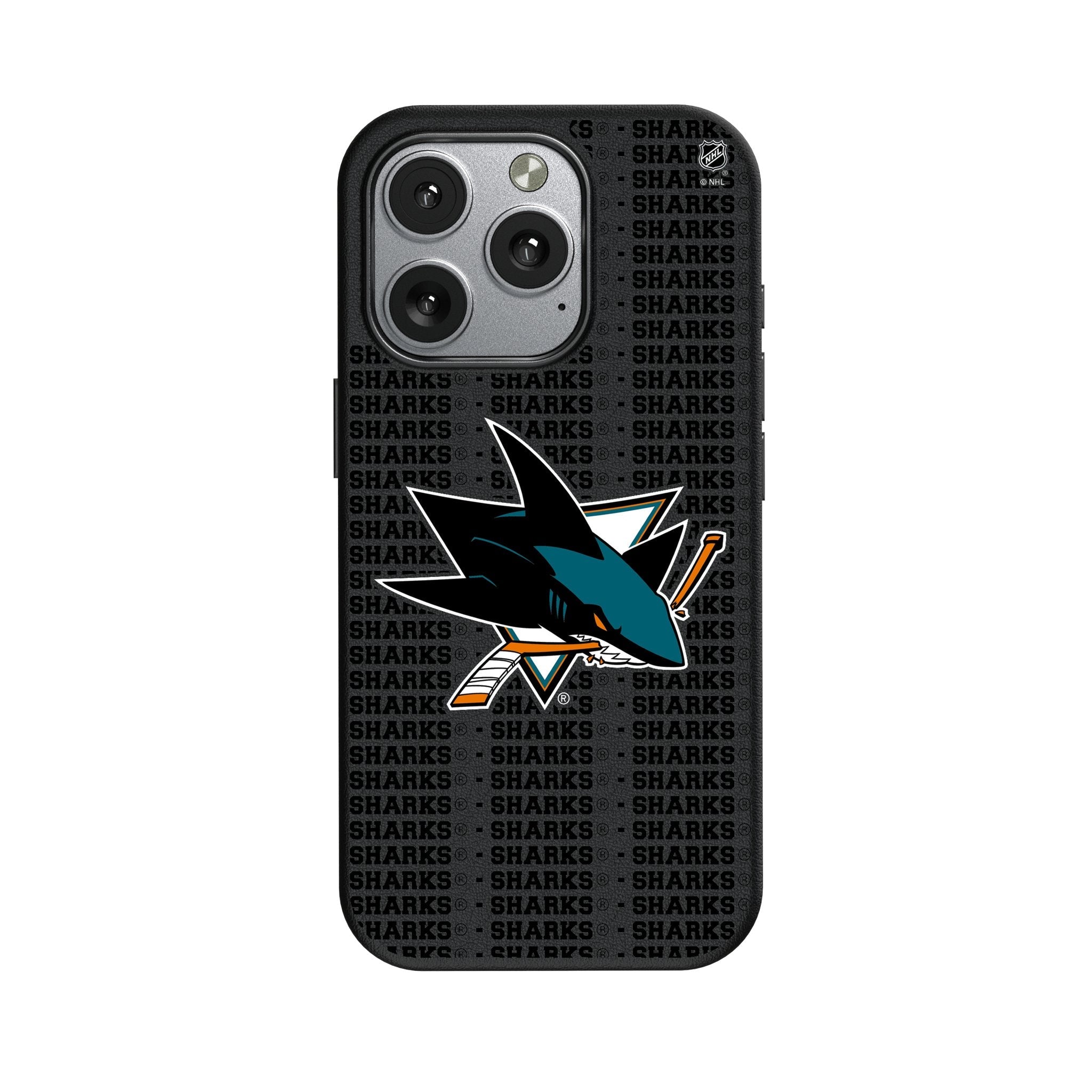 San Jose Sharks Text Backdrop MagSafe Compatible Phone Case for Apple iPhone