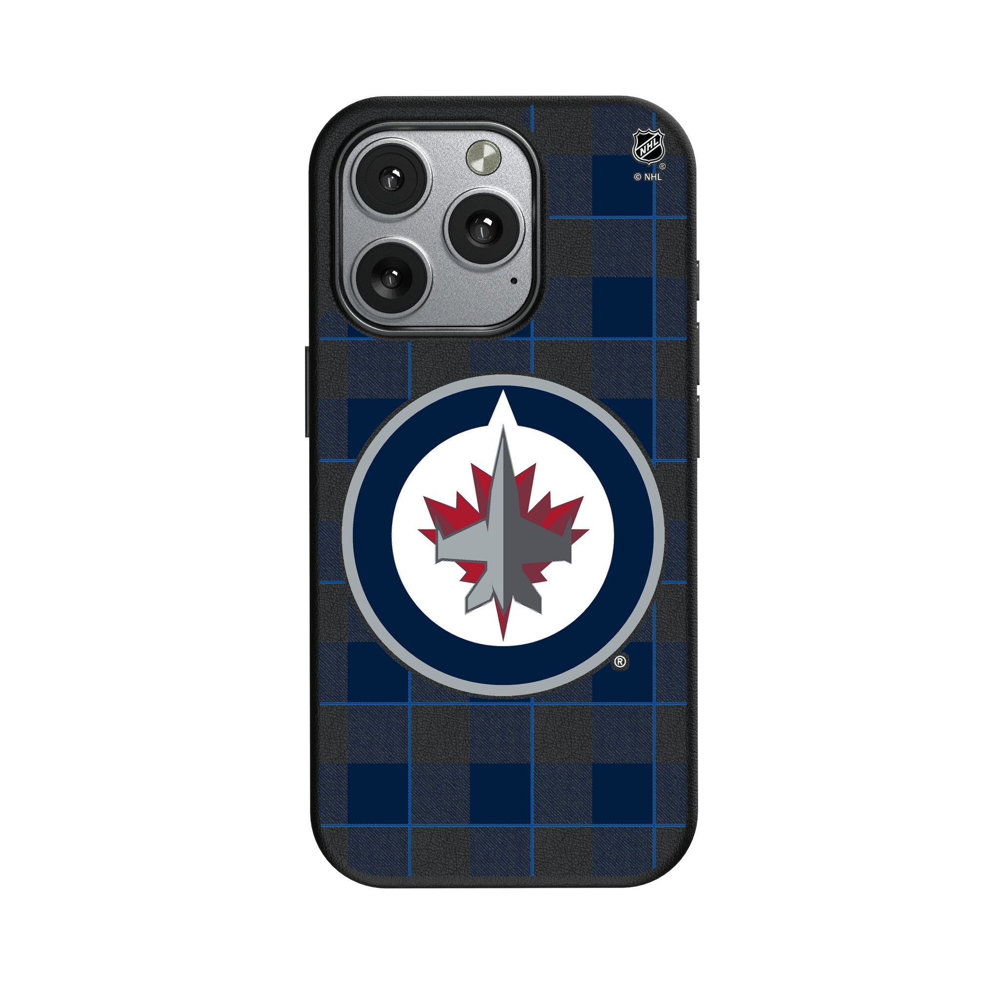 Winnipeg Jets Plaid MagSafe Compatible Phone Case for Apple iPhone