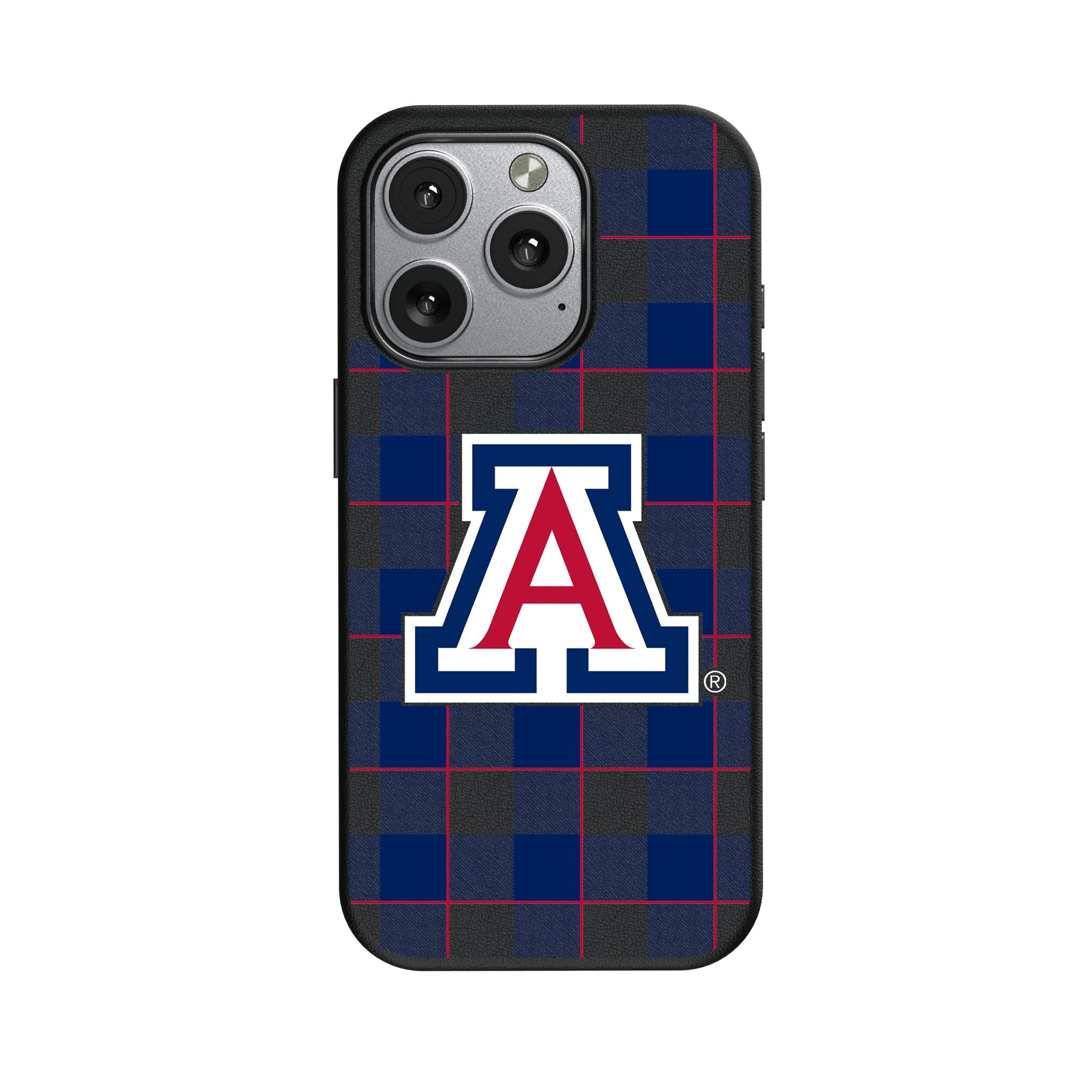 University of Arizona Wildcats Plaid MagSafe Compatible Phone Case for Apple iPhone 1