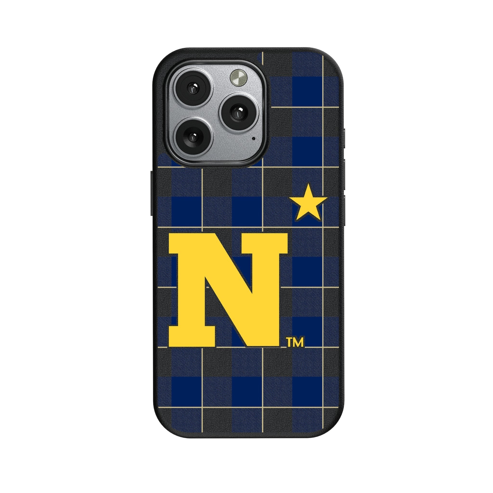 United State Naval Academy Midshipmen Plaid MagSafe Compatible Phone Case for Apple iPhone