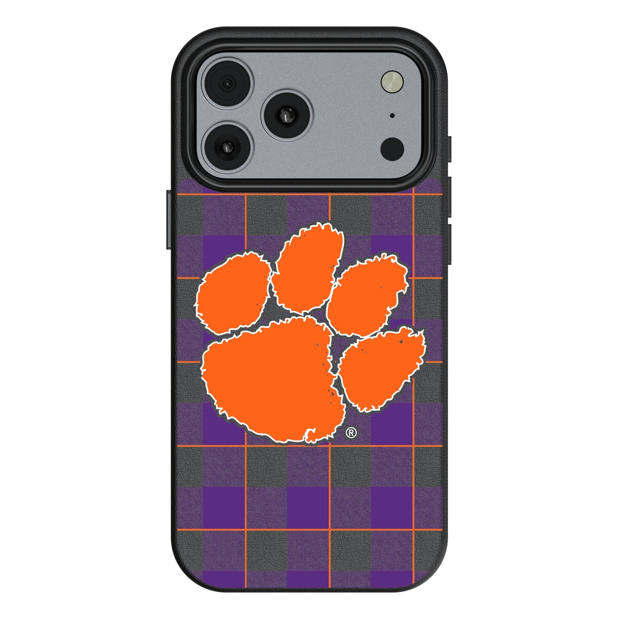 Clemson University Tigers Plaid MagSafe Compatible Phone Case for Apple iPhone 17 Series 1