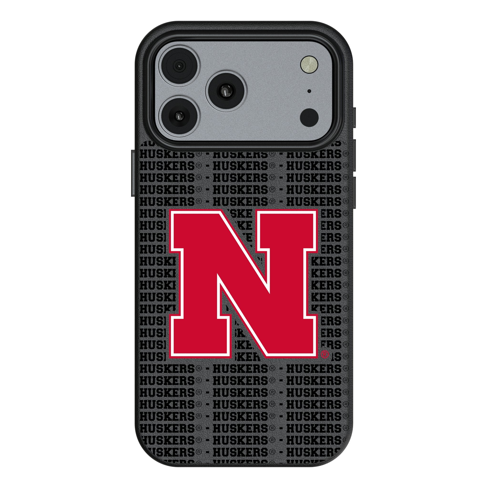 University of Nebraska Huskers Block N Text Backdrop MagSafe Compatible Phone Case for Apple iPhone 17 Series 1