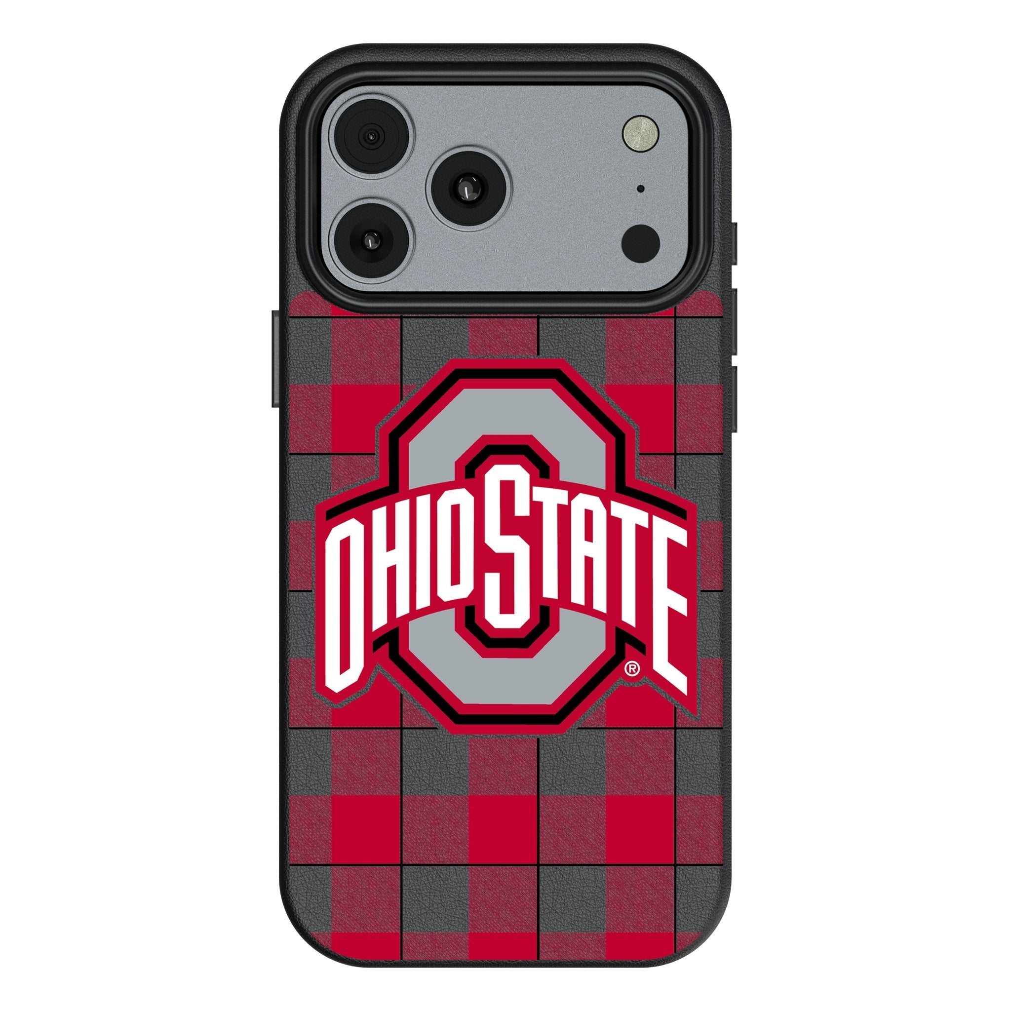 Ohio State University Buckeyes Plaid MagSafe Compatible Phone Case for Apple iPhone 17 Series