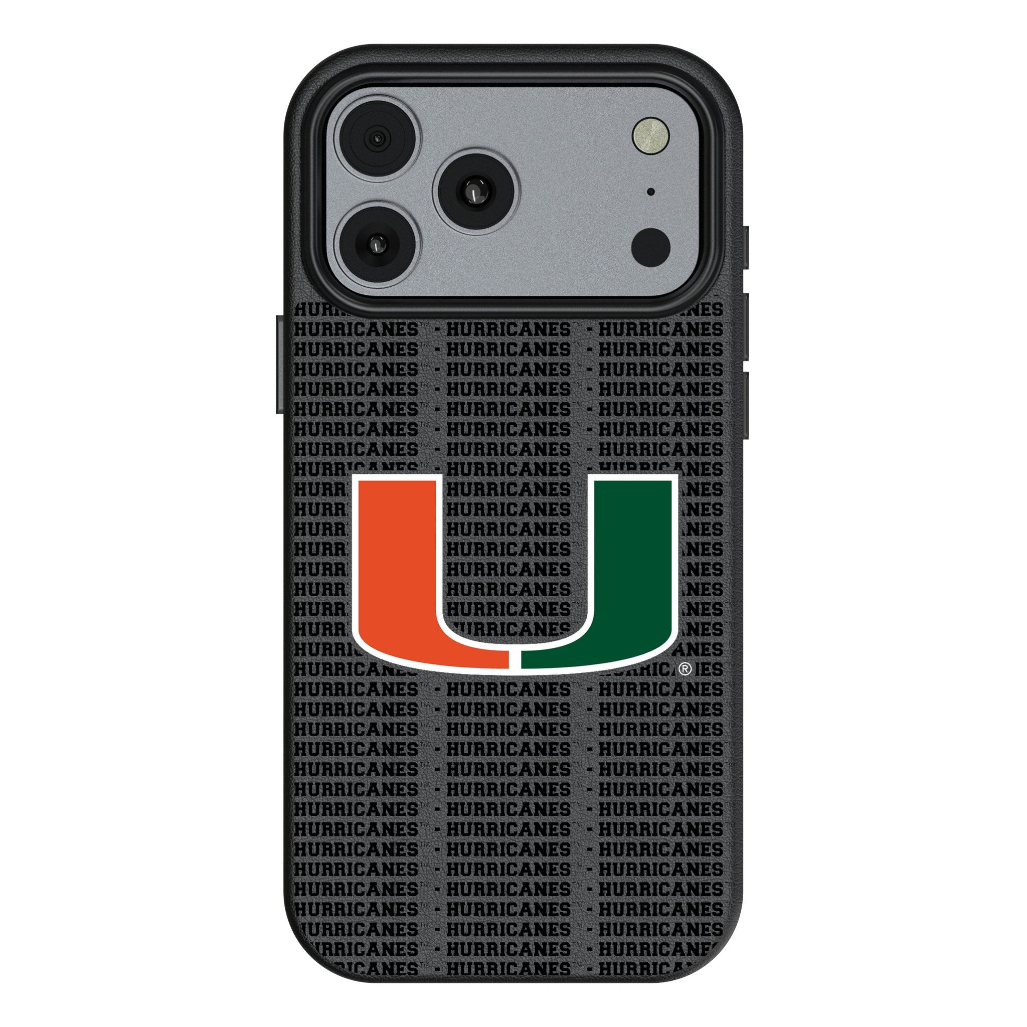 University of Miami Hurricanes Text Backdrop MagSafe Compatible Phone Case for Apple iPhone 17 Series 1