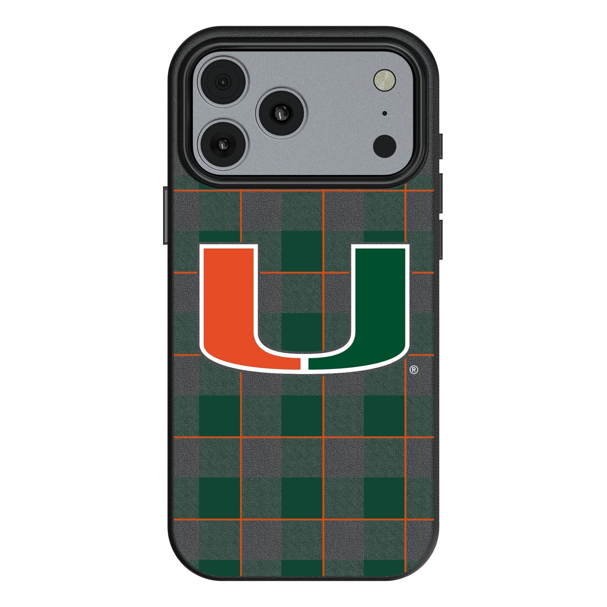 University of Miami Hurricanes Plaid MagSafe Compatible Phone Case for Apple iPhone 17 Series 1