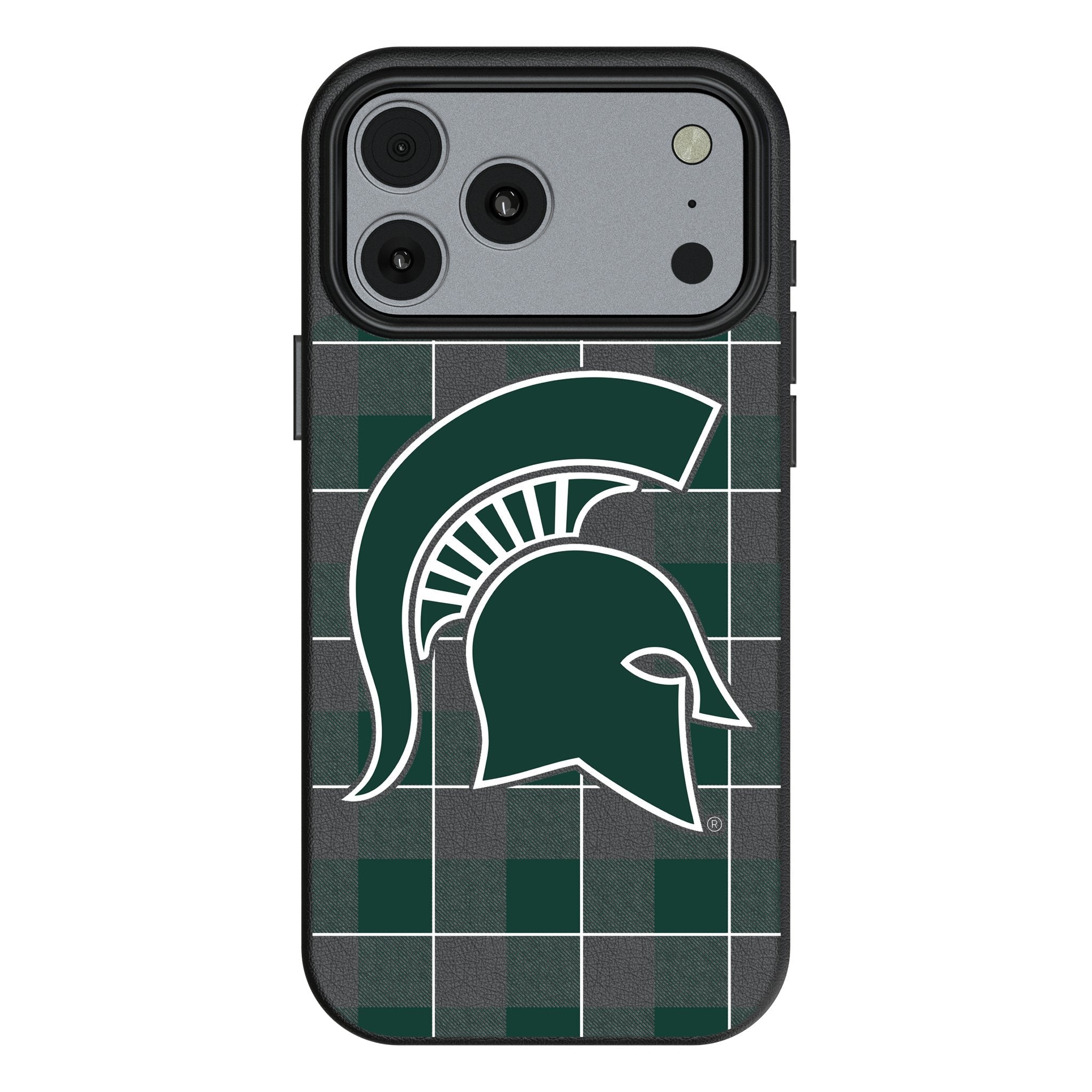 Michigan State University Spartans Plaid MagSafe Compatible Phone Case for Apple iPhone 17 Series 1