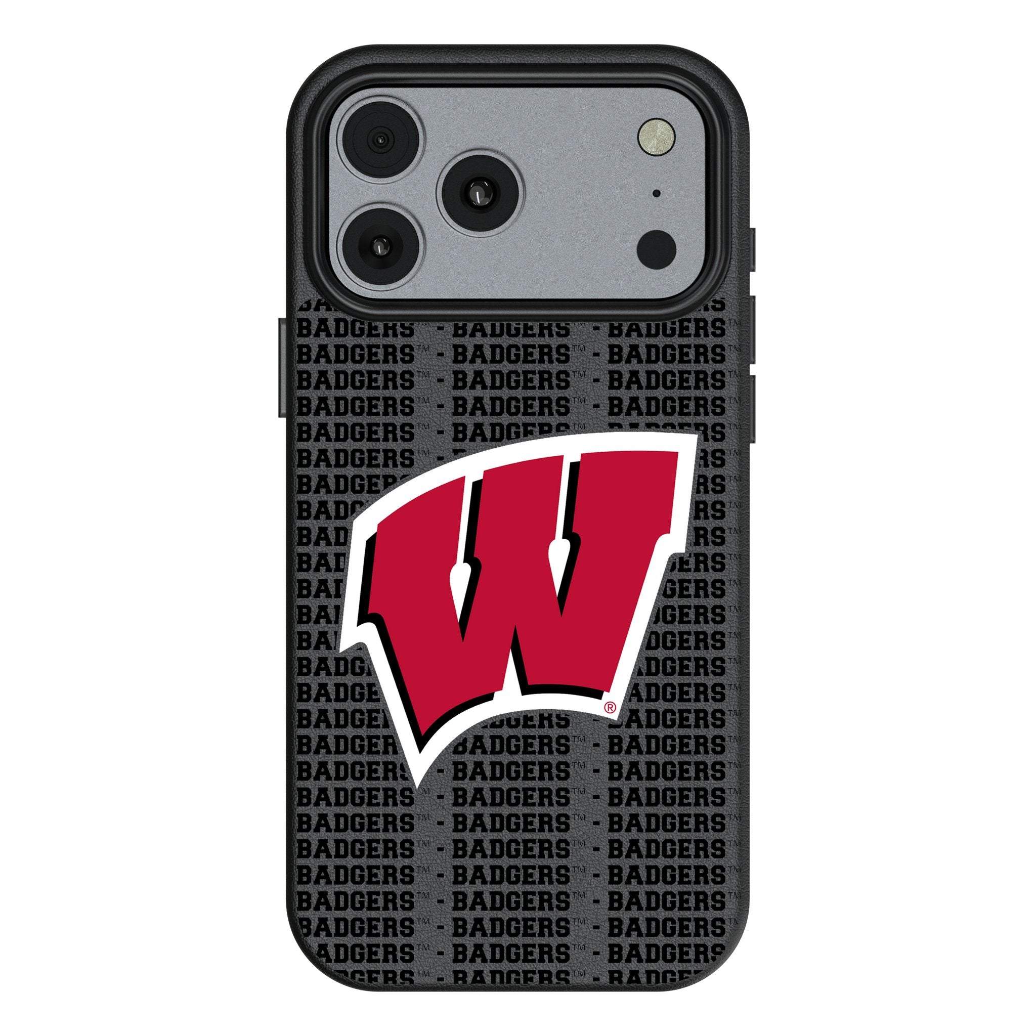 University of Wisconsin Badgers Text Backdrop MagSafe Compatible Phone Case for Apple iPhone 17 Series 1