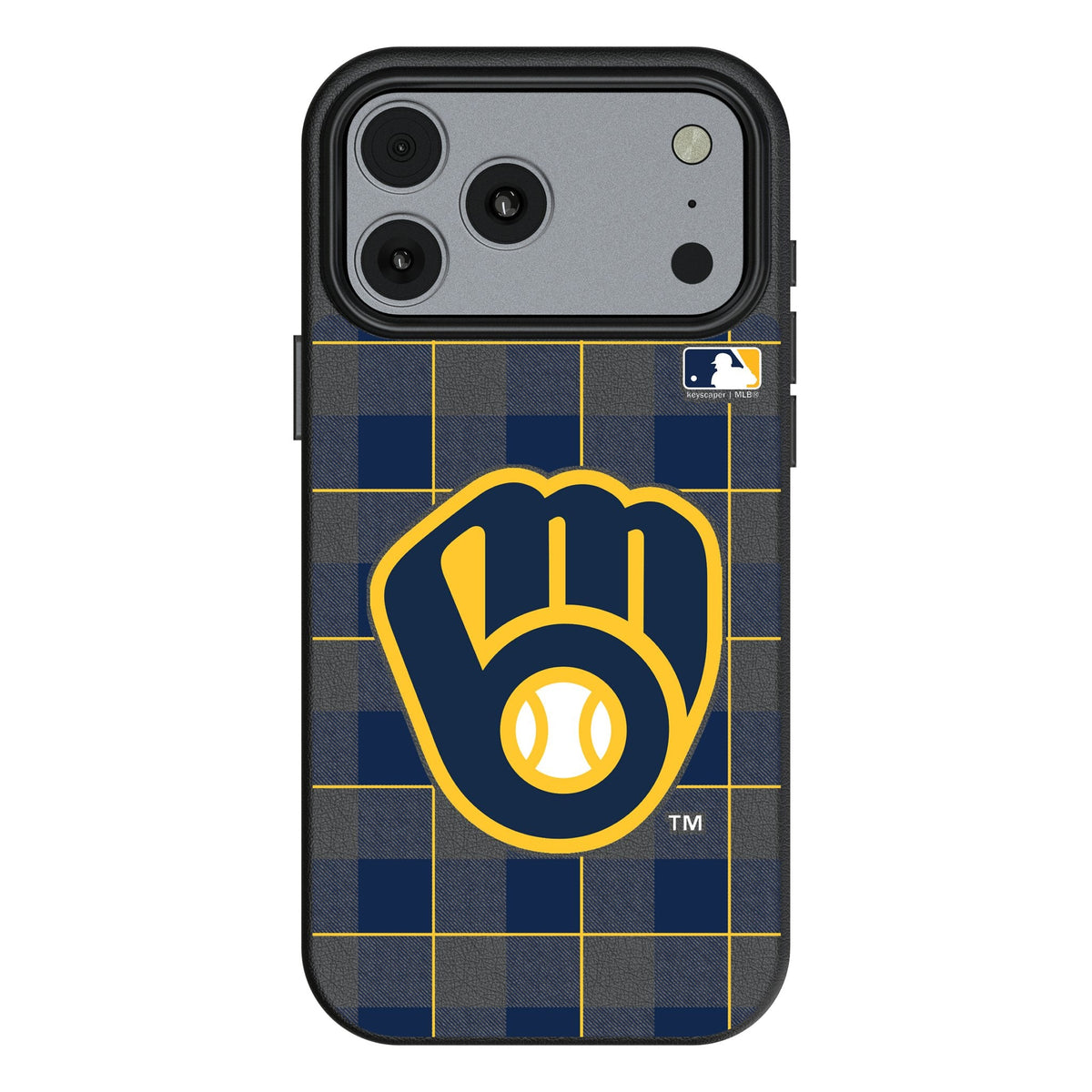 Milwaukee Brewers Plaid MagSafe Compatible Phone Case for Apple iPhone 17 Series 1
