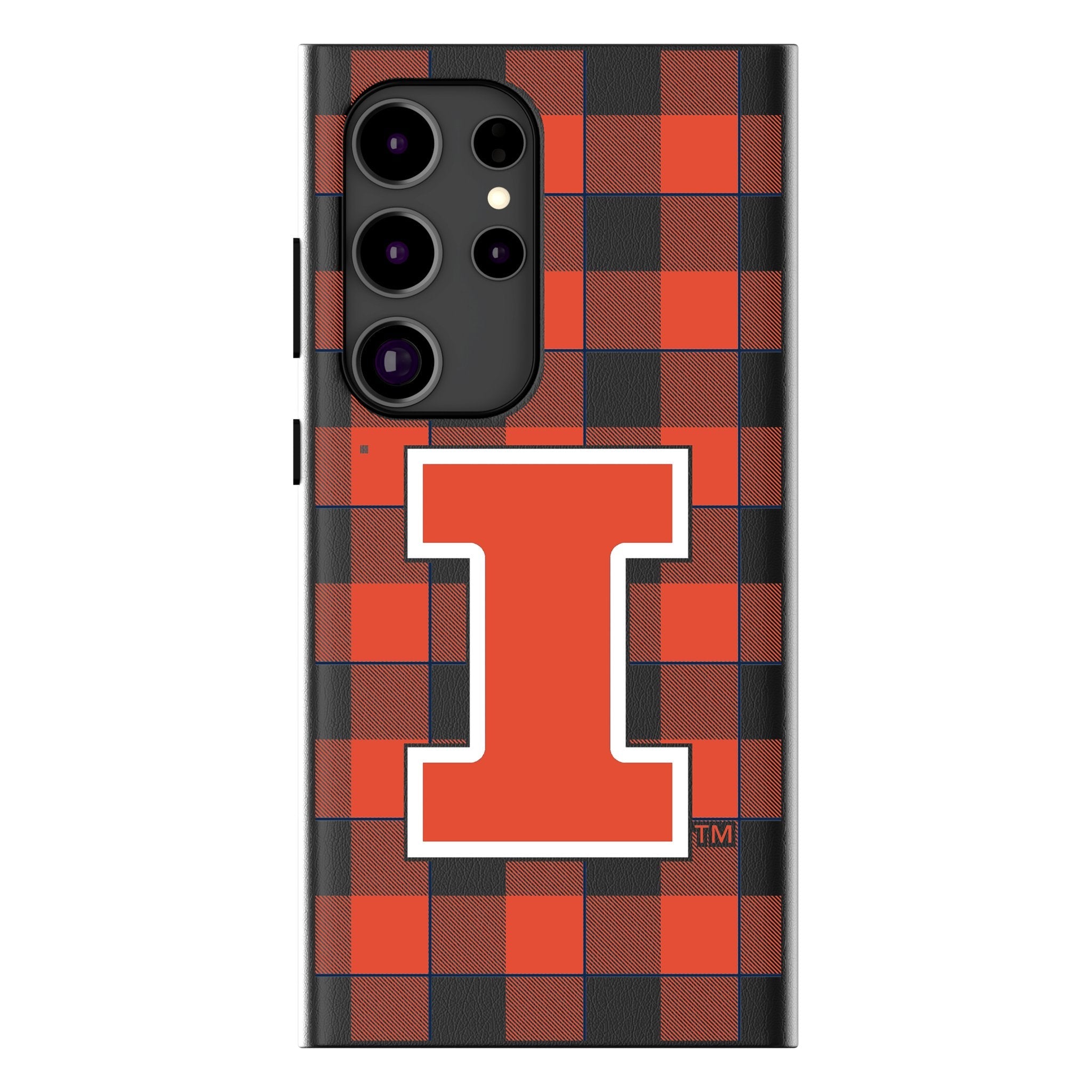 University of Illinois Fighting Illini Plaid MagSafe Compatible Phone Case for Samsung Galaxy 1