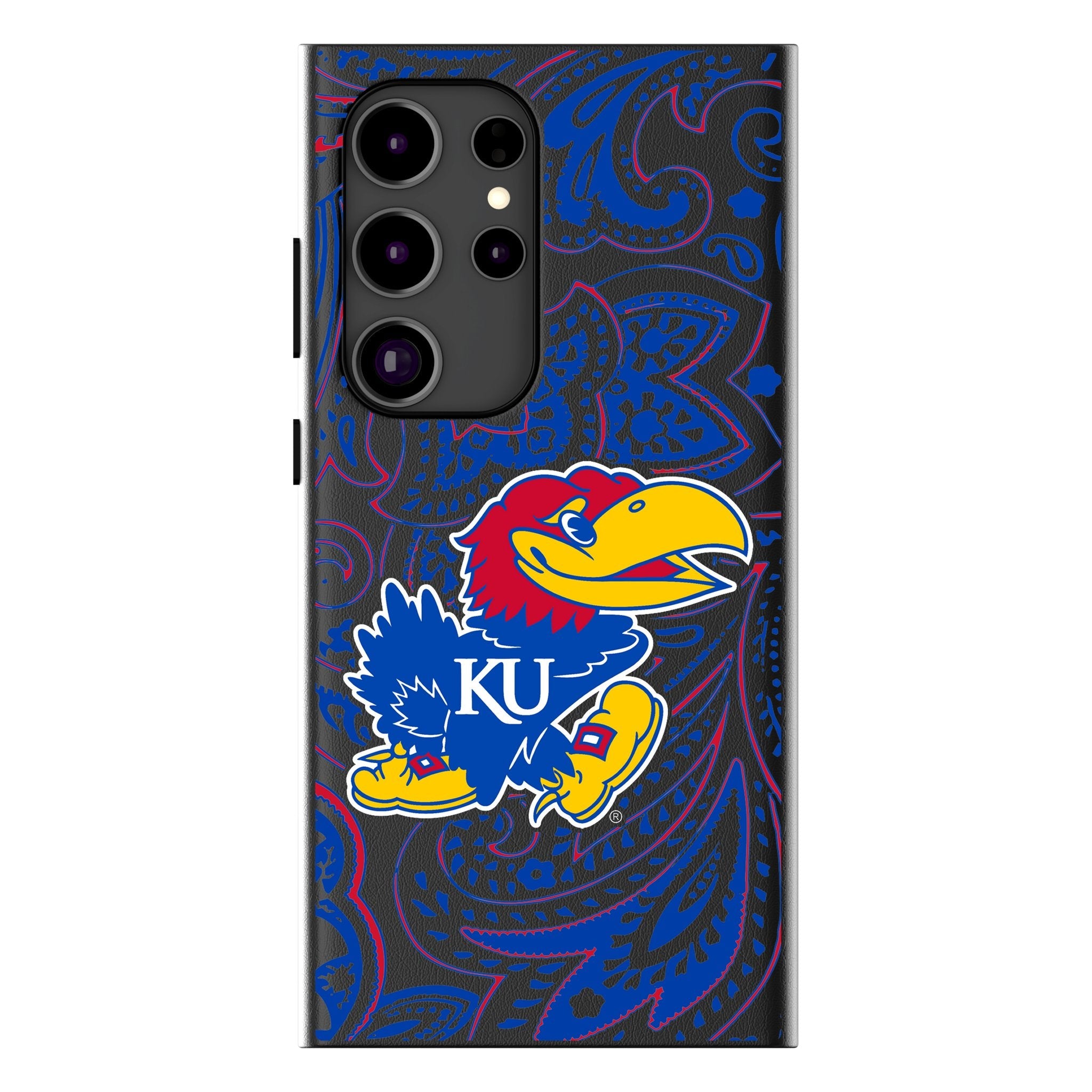 University of Kansas Jayhawks Paisley MagSafe Compatible Phone Case for Samsung Galaxy 1