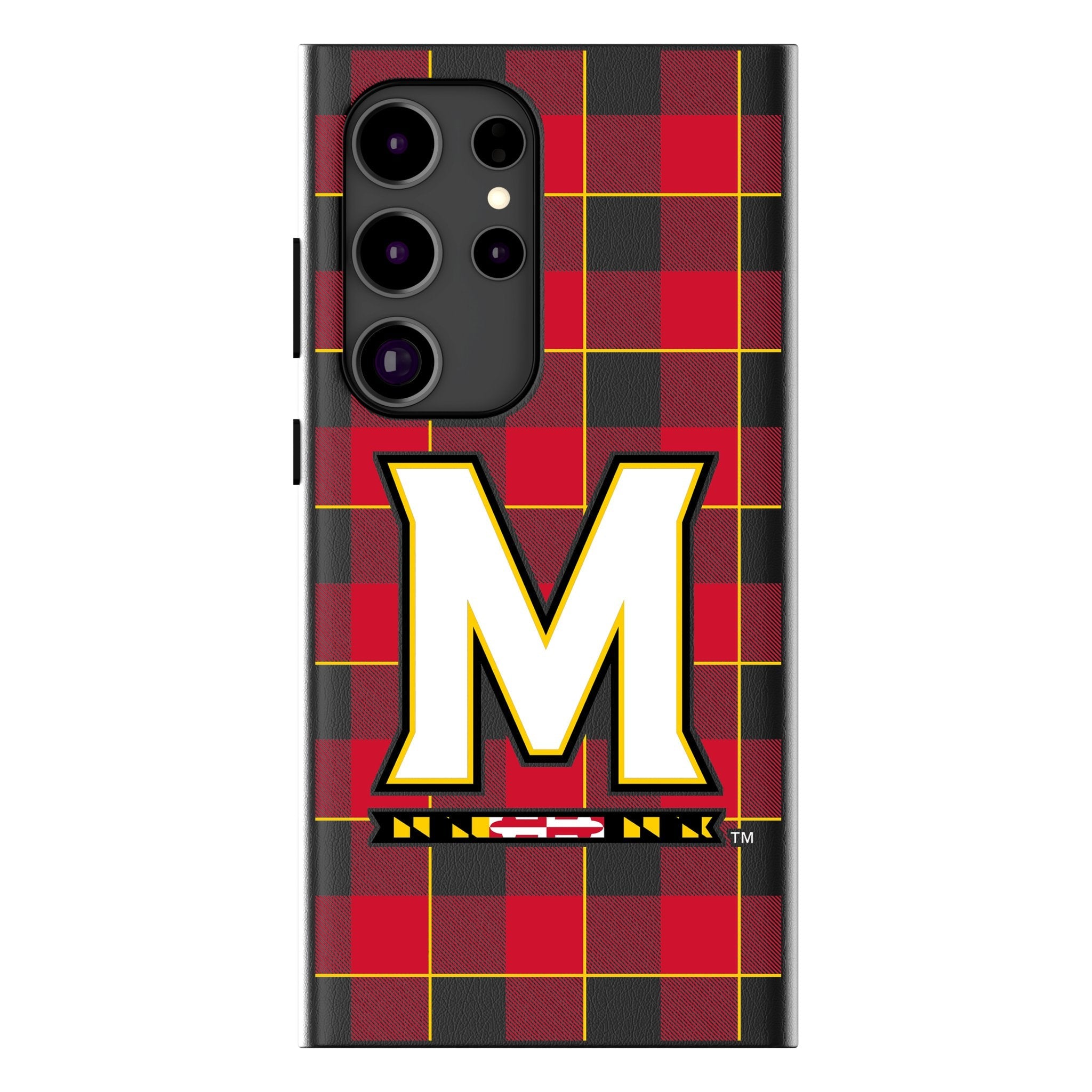 University of Maryland Terrapins Plaid MagSafe Compatible Phone Case for Samsung Galaxy
