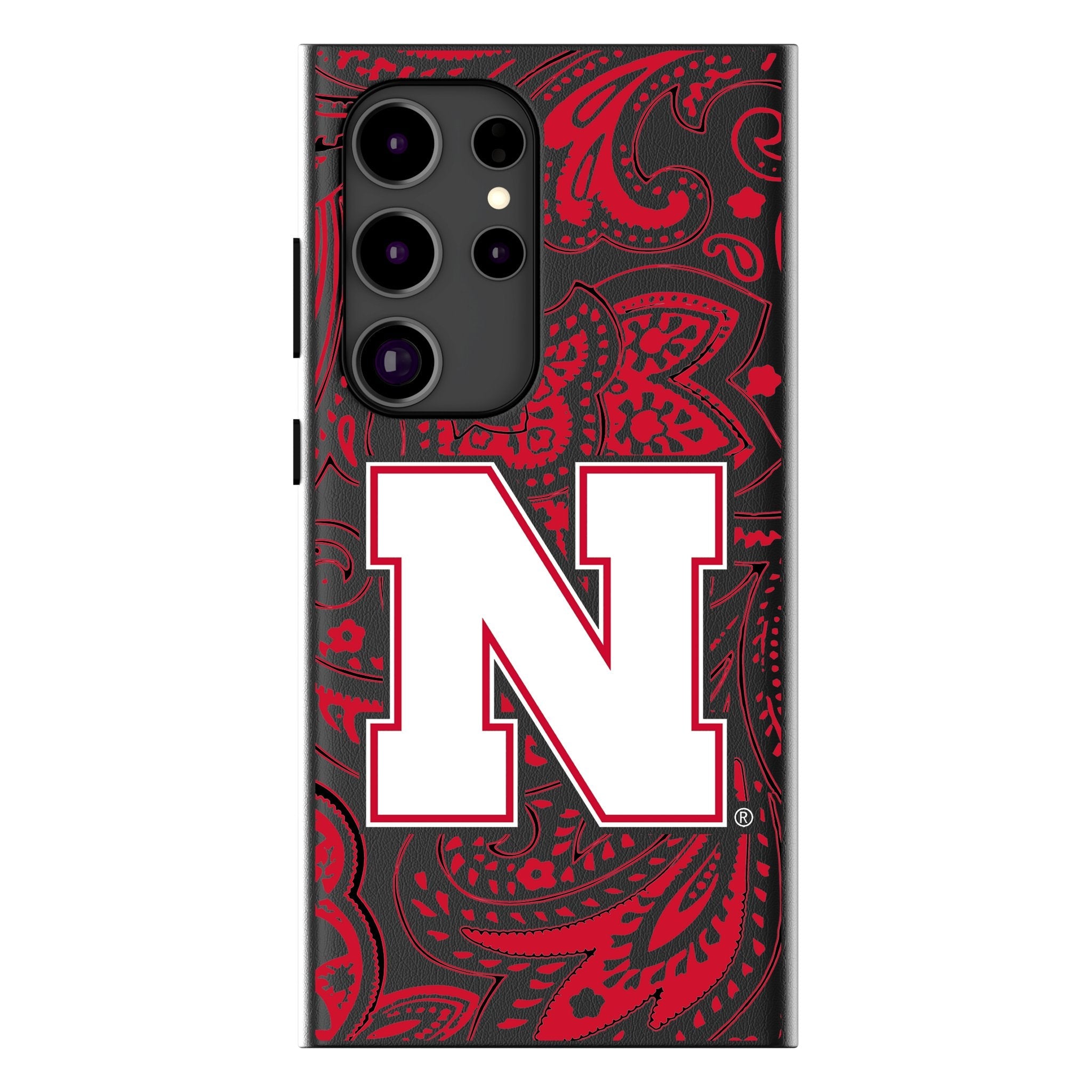 University of Nebraska Huskers Block N Paisley MagSafe Compatible Phone Case for Samsung Galaxy