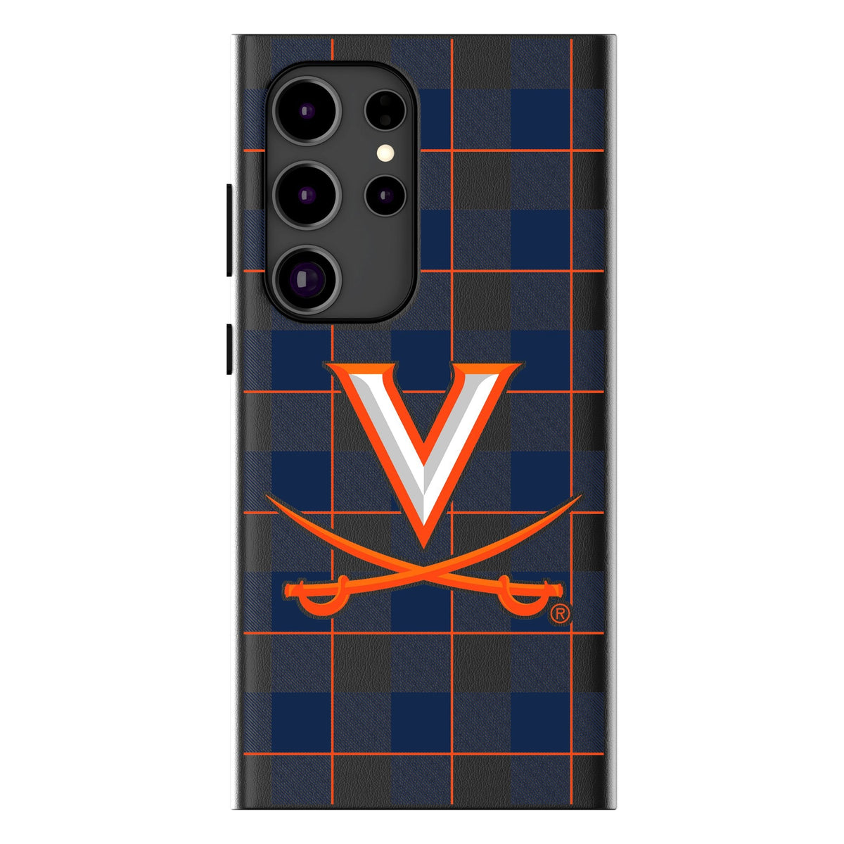 University of Virginia Cavaliers Plaid MagSafe Compatible Phone Case for Samsung Galaxy
