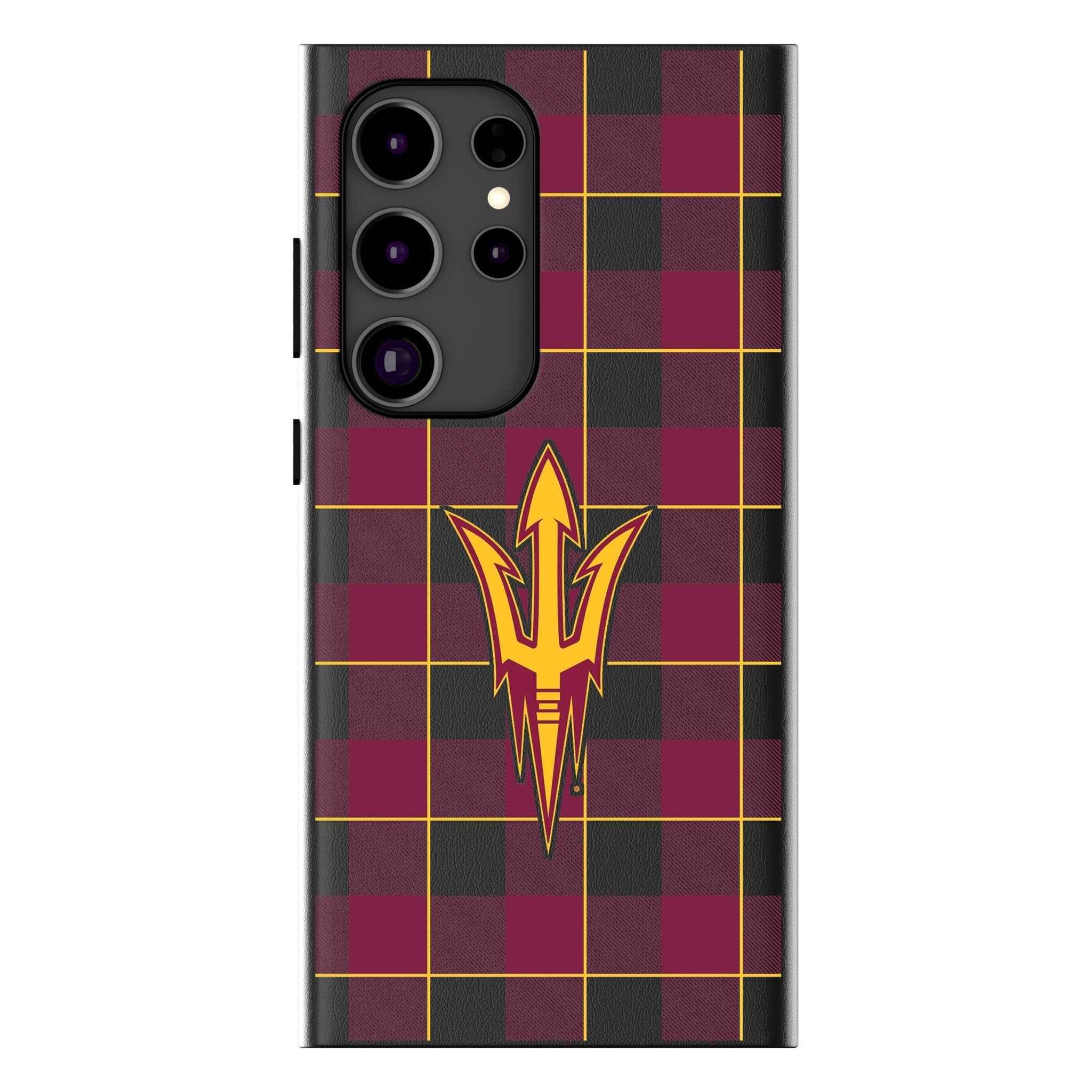 Arizona State University Sun Devils Plaid MagSafe Compatible Phone Case for Samsung Galaxy