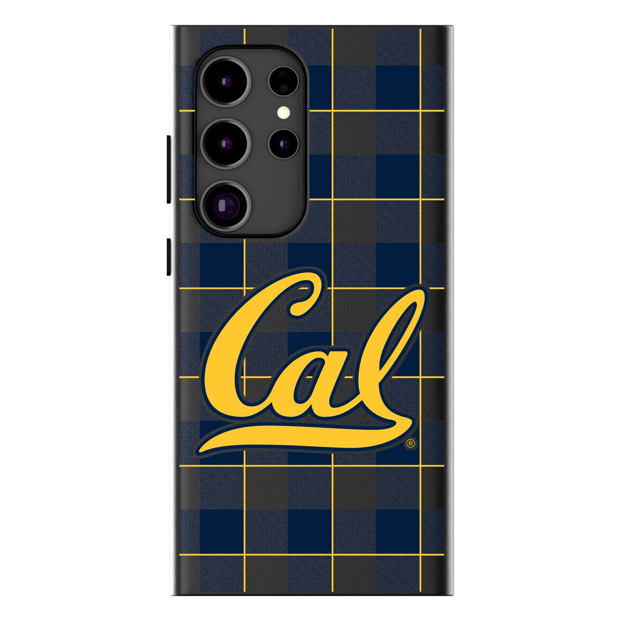 University of California Berkeley Golden Bears Plaid MagSafe Compatible Phone Case for Samsung Galaxy 1