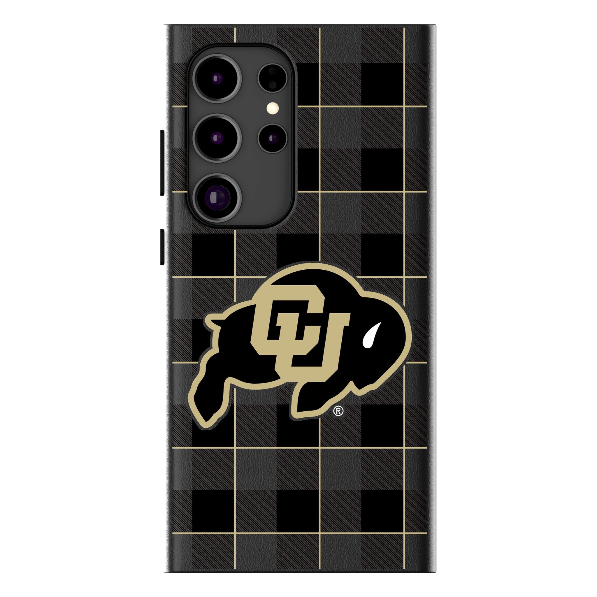 University of Colorado Buffaloes Plaid MagSafe Compatible Phone Case for Samsung Galaxy 1