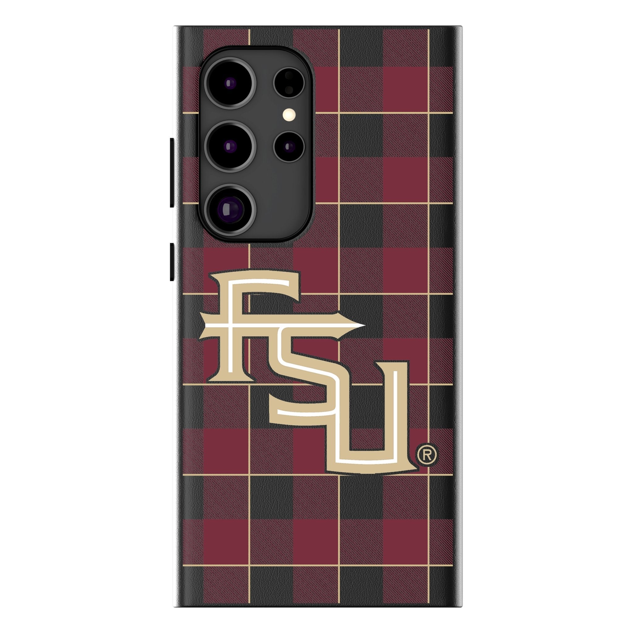 Florida State University Seminoles Athletic Wordmark Plaid MagSafe Compatible Phone Case for Samsung Galaxy 1