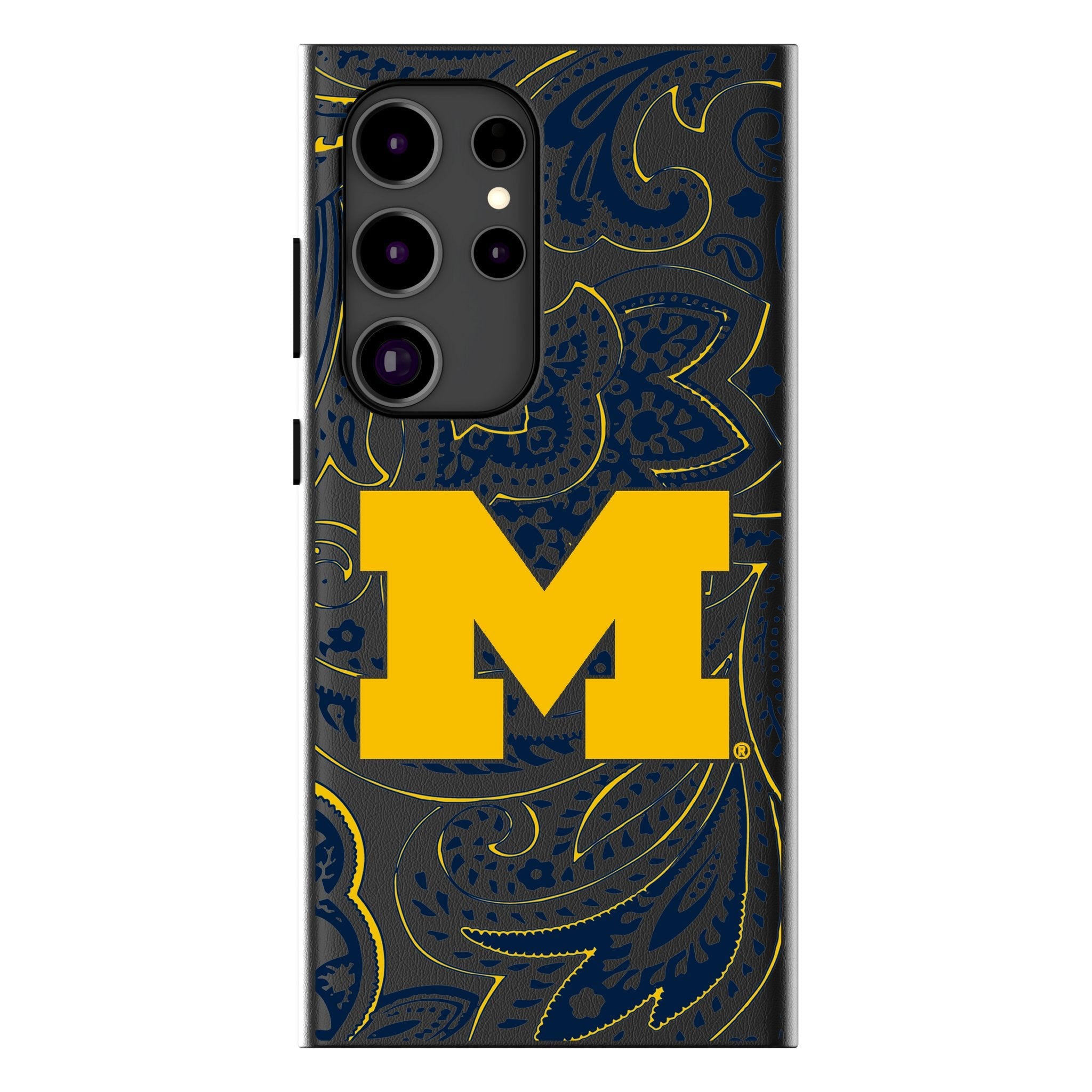 University of Michigan Wolverines Paisley MagSafe Compatible Phone Case for Samsung Galaxy 1