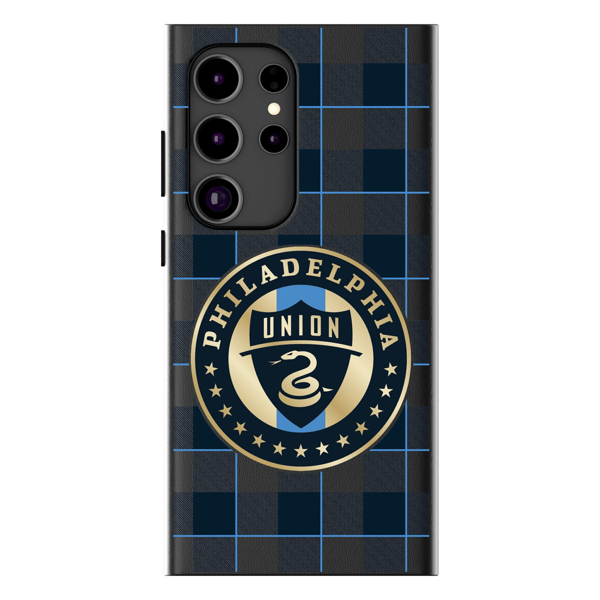 Philadelphia Union Plaid MagSafe Compatible Phone Case for Samsung Galaxy