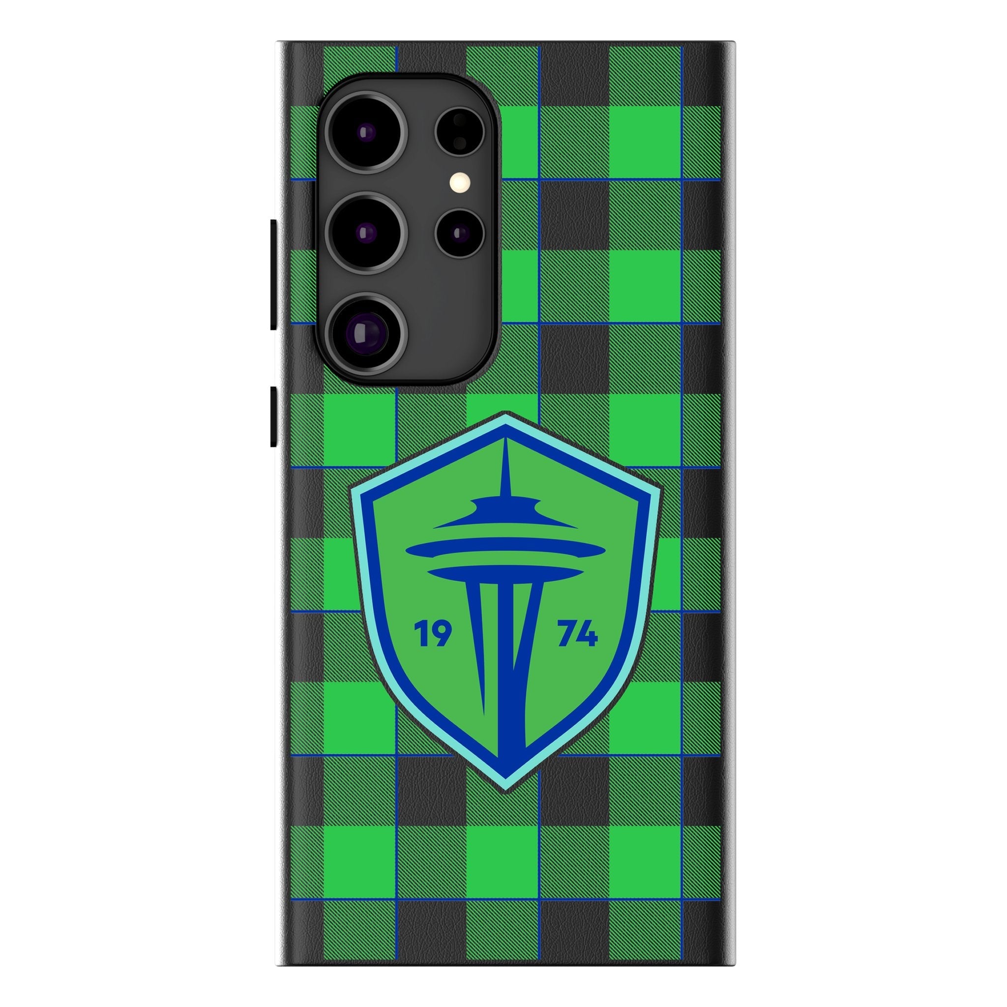 Seattle Sounders FC Plaid MagSafe Compatible Phone Case for Samsung Galaxy