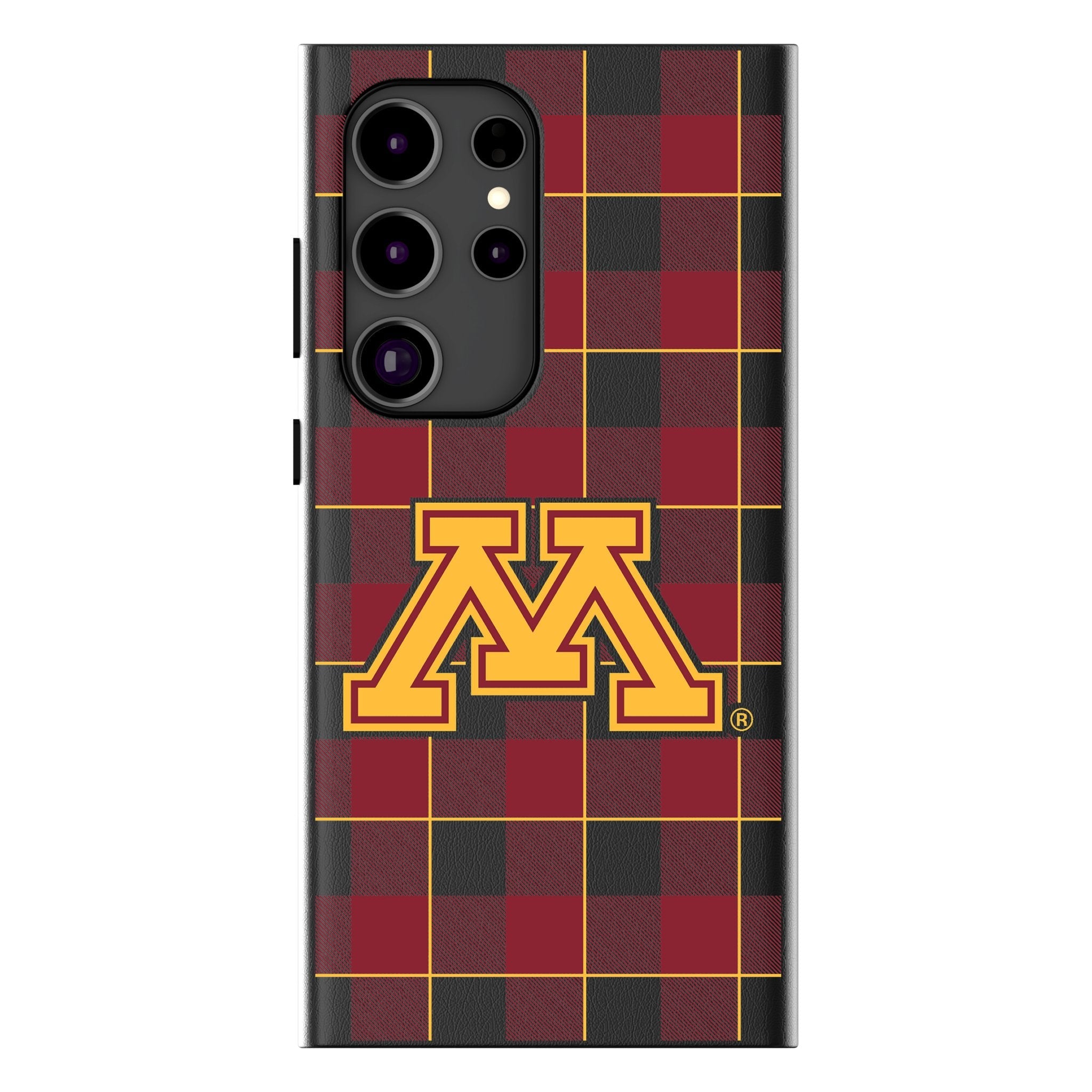 University of Minnesota Golden Gophers Plaid MagSafe Compatible Phone Case for Samsung Galaxy