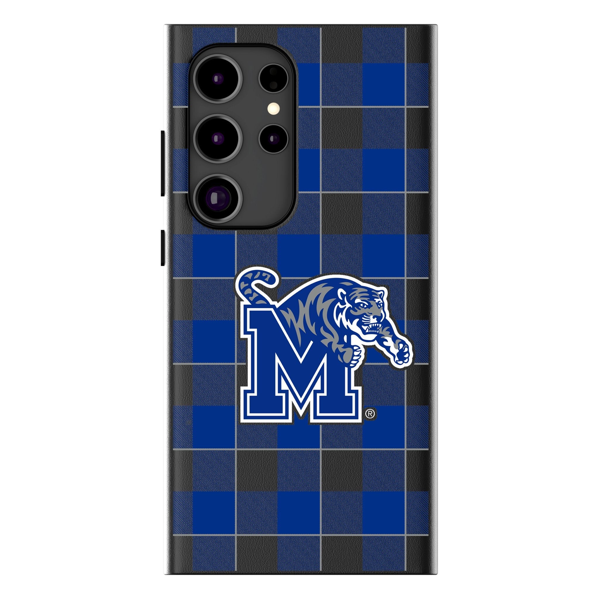 University of Memphis Tigers Plaid MagSafe Compatible Phone Case for Samsung Galaxy 1