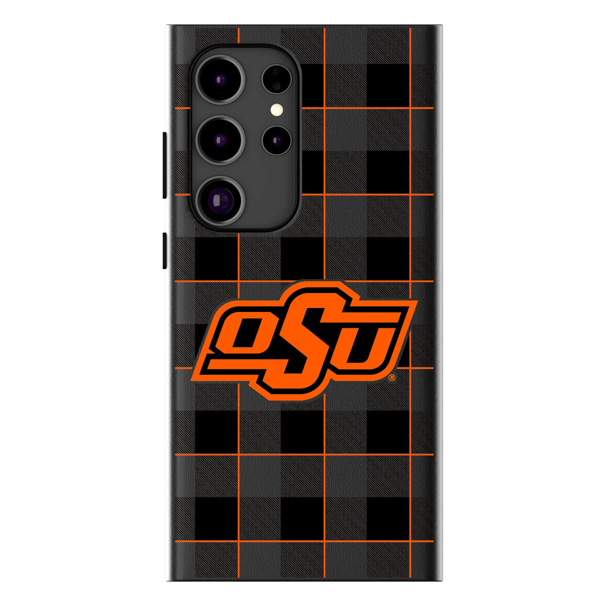 Oklahoma State University Cowboys Plaid MagSafe Compatible Phone Case for Samsung Galaxy