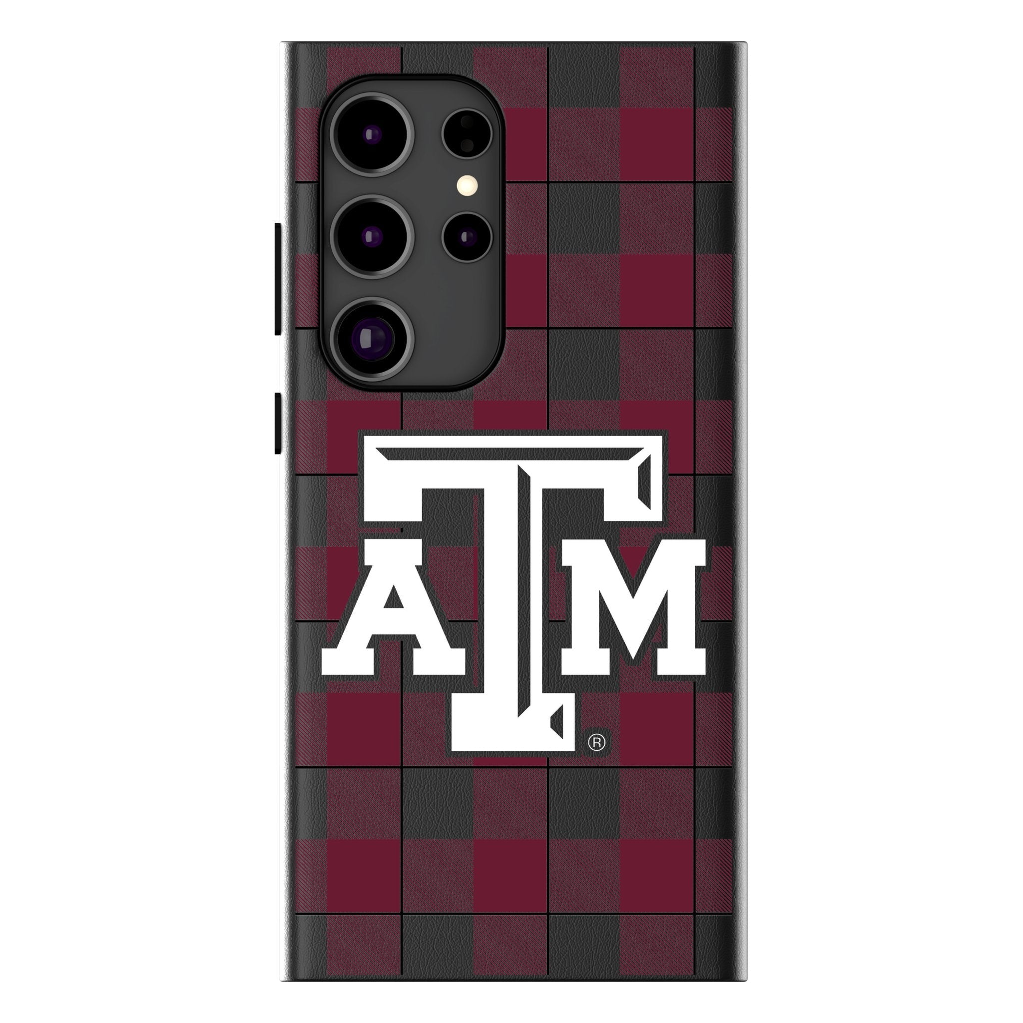 Texas A&M University Aggies Plaid MagSafe Compatible Phone Case for Samsung Galaxy