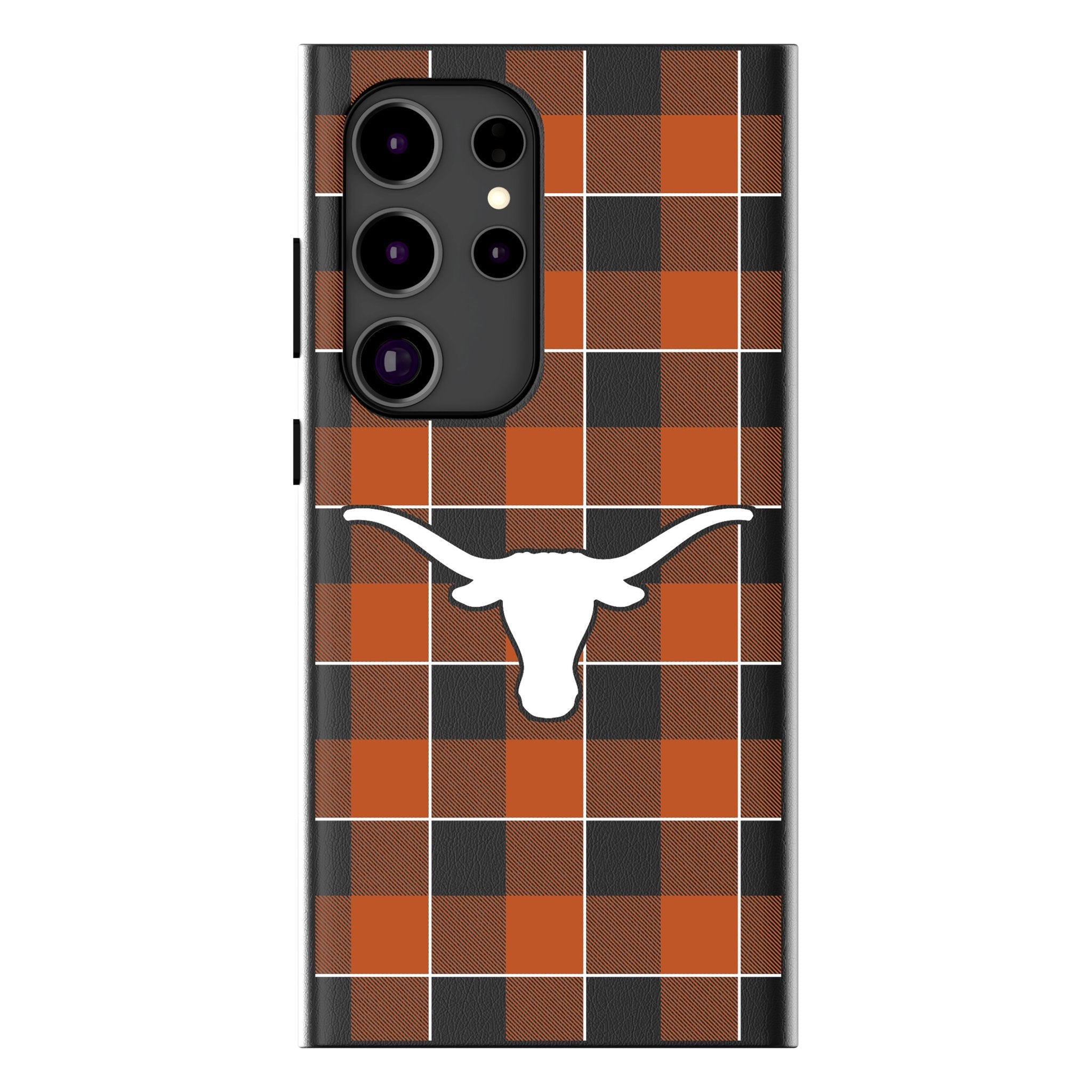 University of Texas Longhorns Plaid MagSafe Compatible Phone Case for Samsung Galaxy