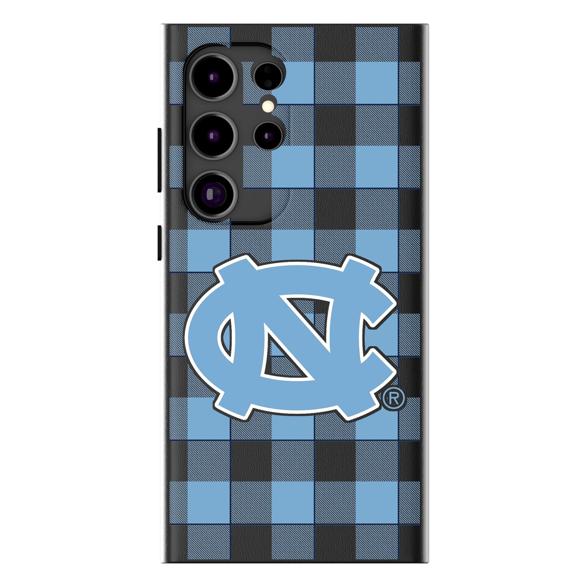 University of North Carolina Tar Heels Plaid MagSafe Compatible Phone Case for Samsung Galaxy 1