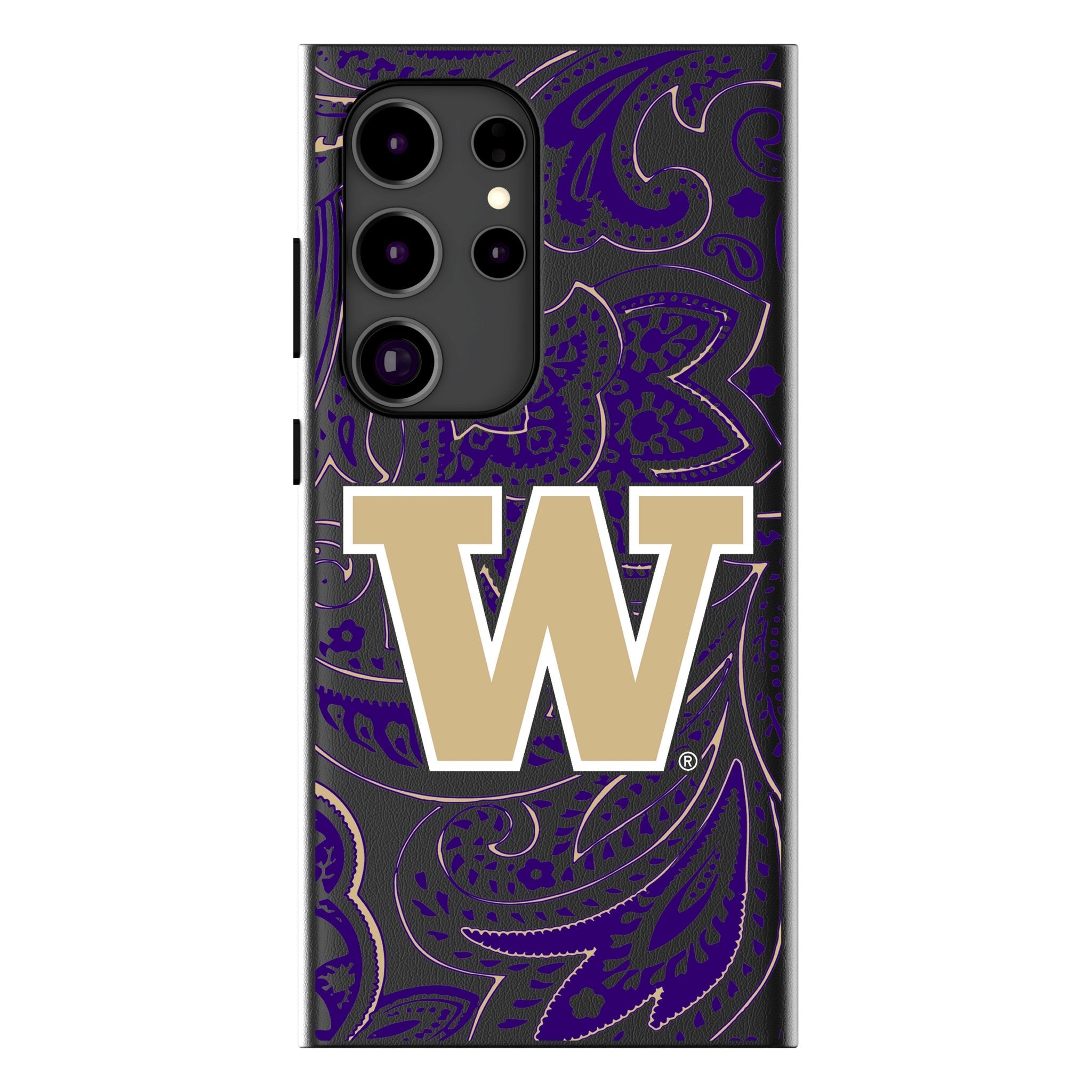 University of Washington Huskies Paisley MagSafe Compatible Phone Case for Samsung Galaxy