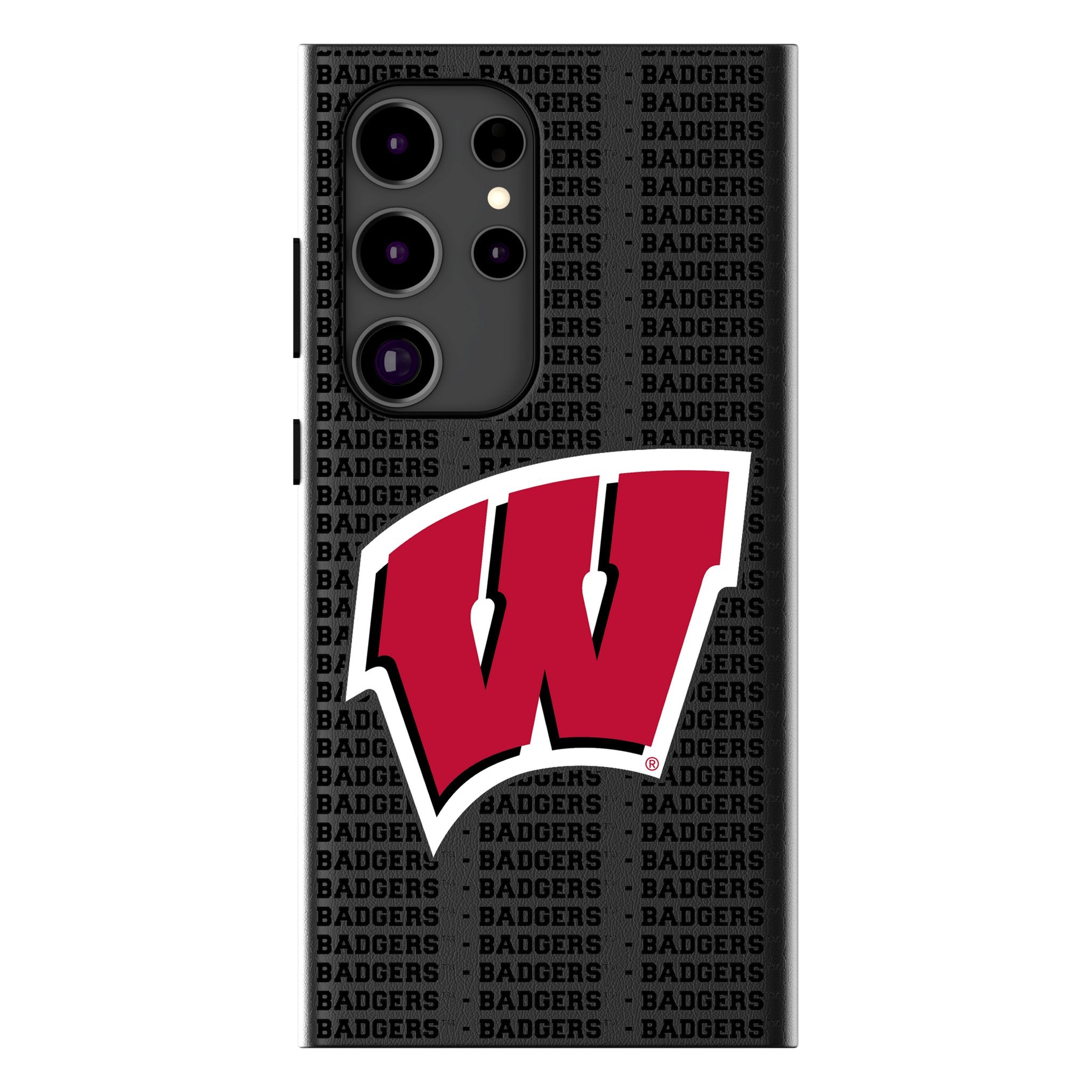 University of Wisconsin Badgers Text Backdrop MagSafe Compatible Phone Case for Samsung Galaxy