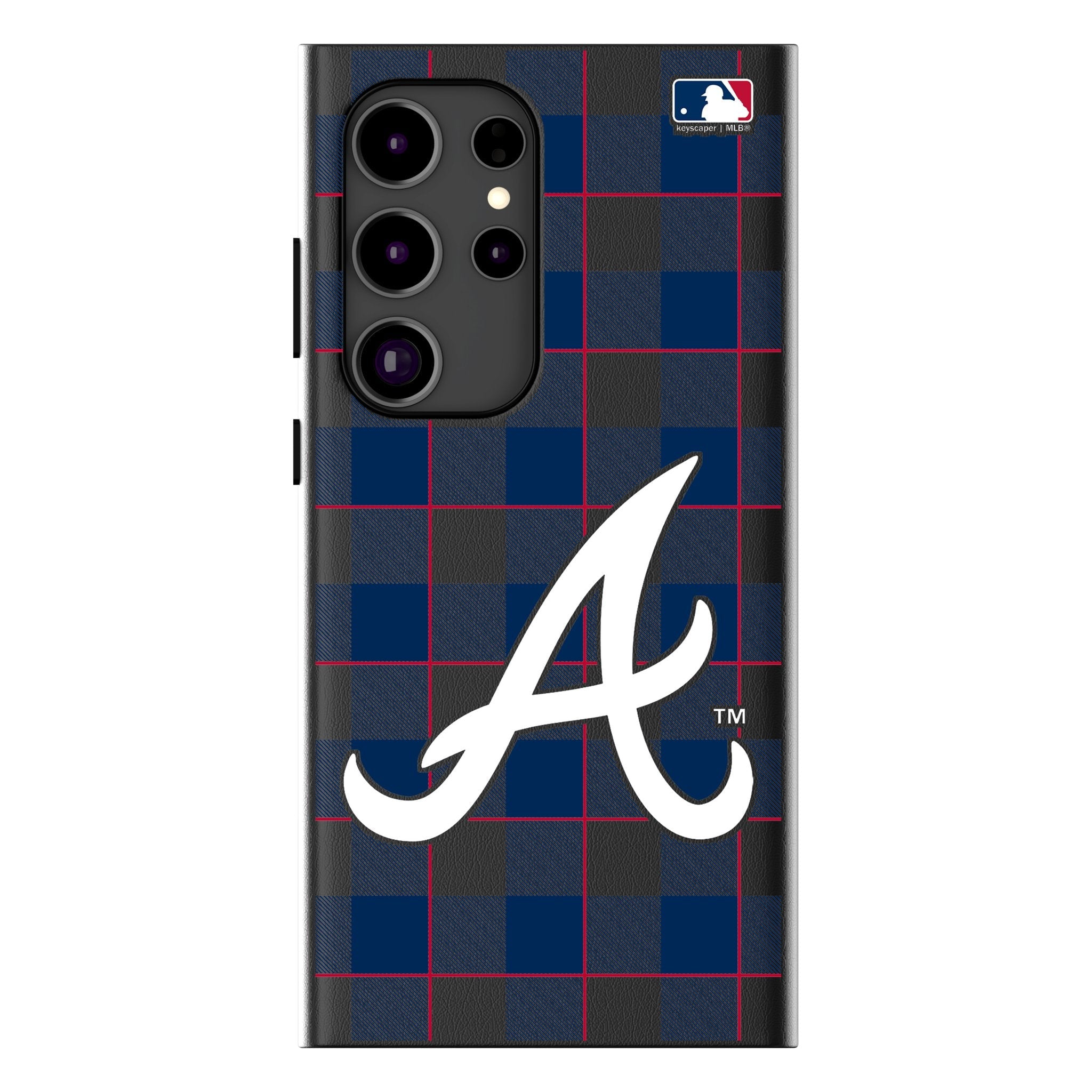 Atlanta Braves Plaid MagSafe Compatible Phone Case for Samsung Galaxy 1