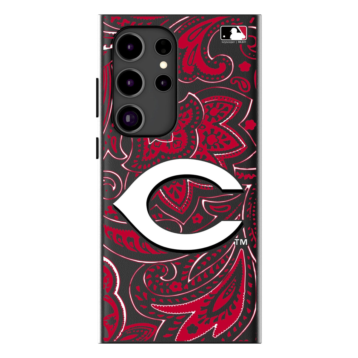 Cincinnati Reds Paisley MagSafe Compatible Phone Case for Samsung Galaxy 1