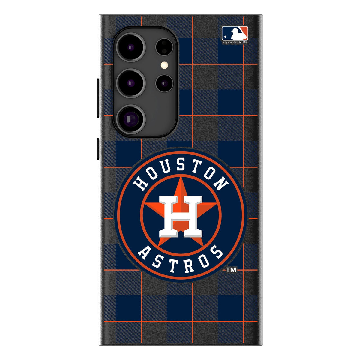 Houston Astros Plaid MagSafe Compatible Phone Case for Samsung Galaxy 1