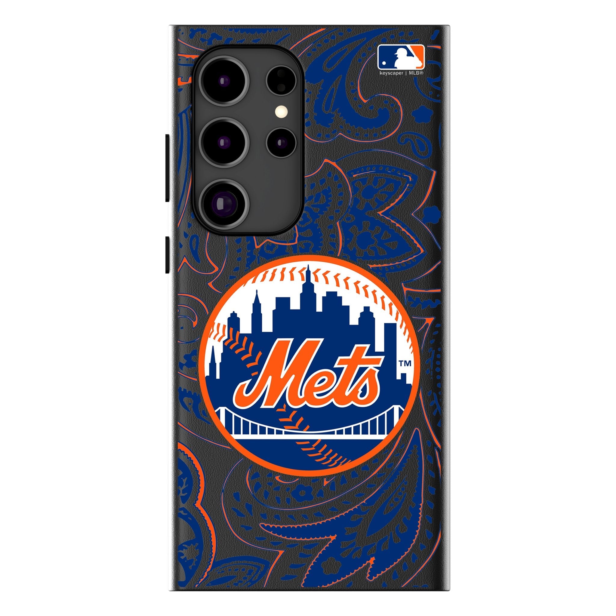 New York Mets Paisley MagSafe Compatible Phone Case for Samsung Galaxy 1