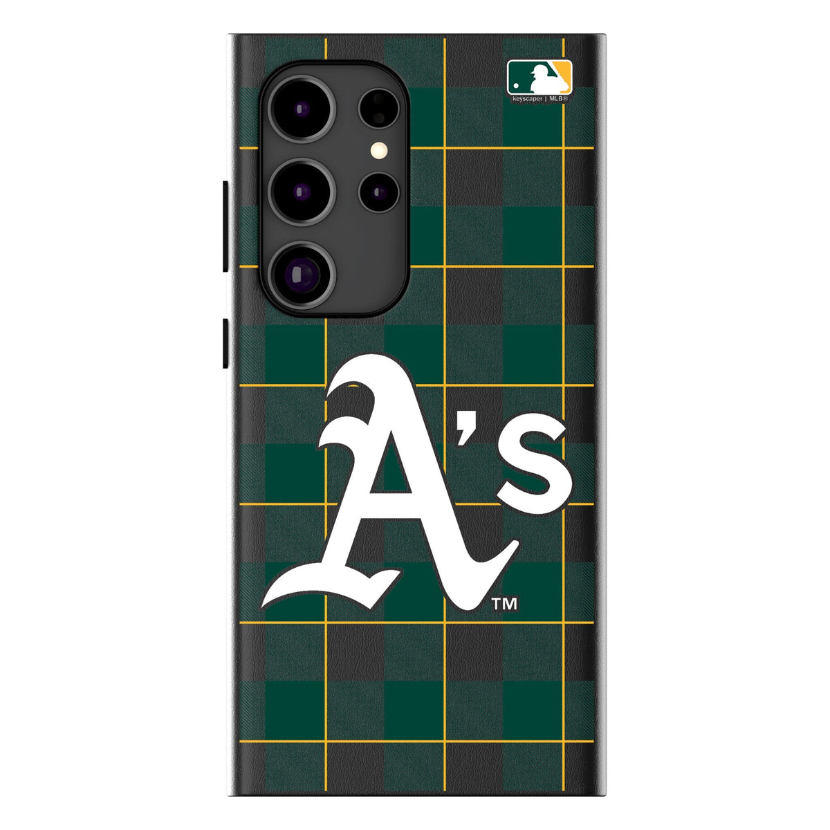 Oakland Athletics Plaid MagSafe Compatible Phone Case for Samsung Galaxy 1
