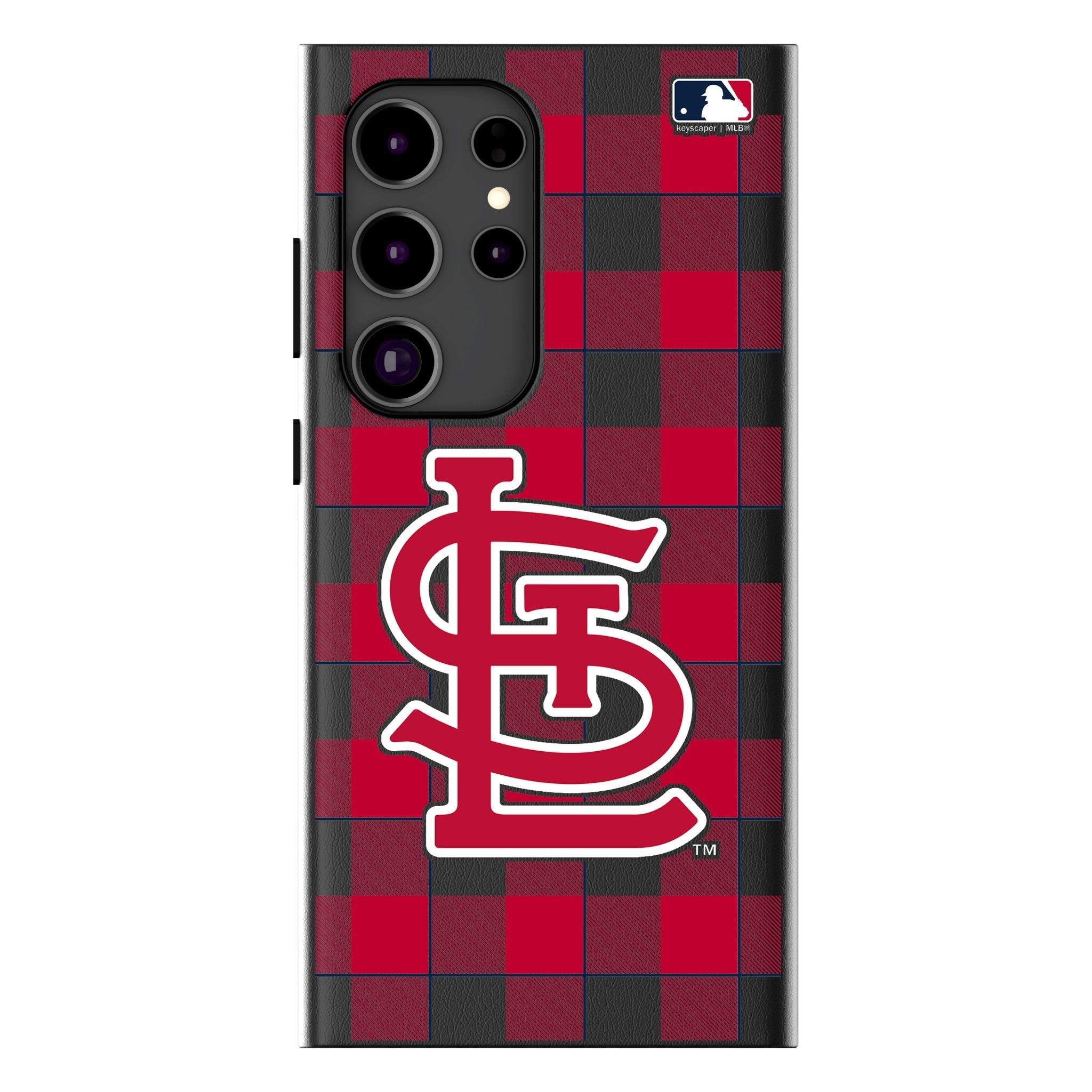St Louis Cardinals Plaid MagSafe Compatible Phone Case for Samsung Galaxy
