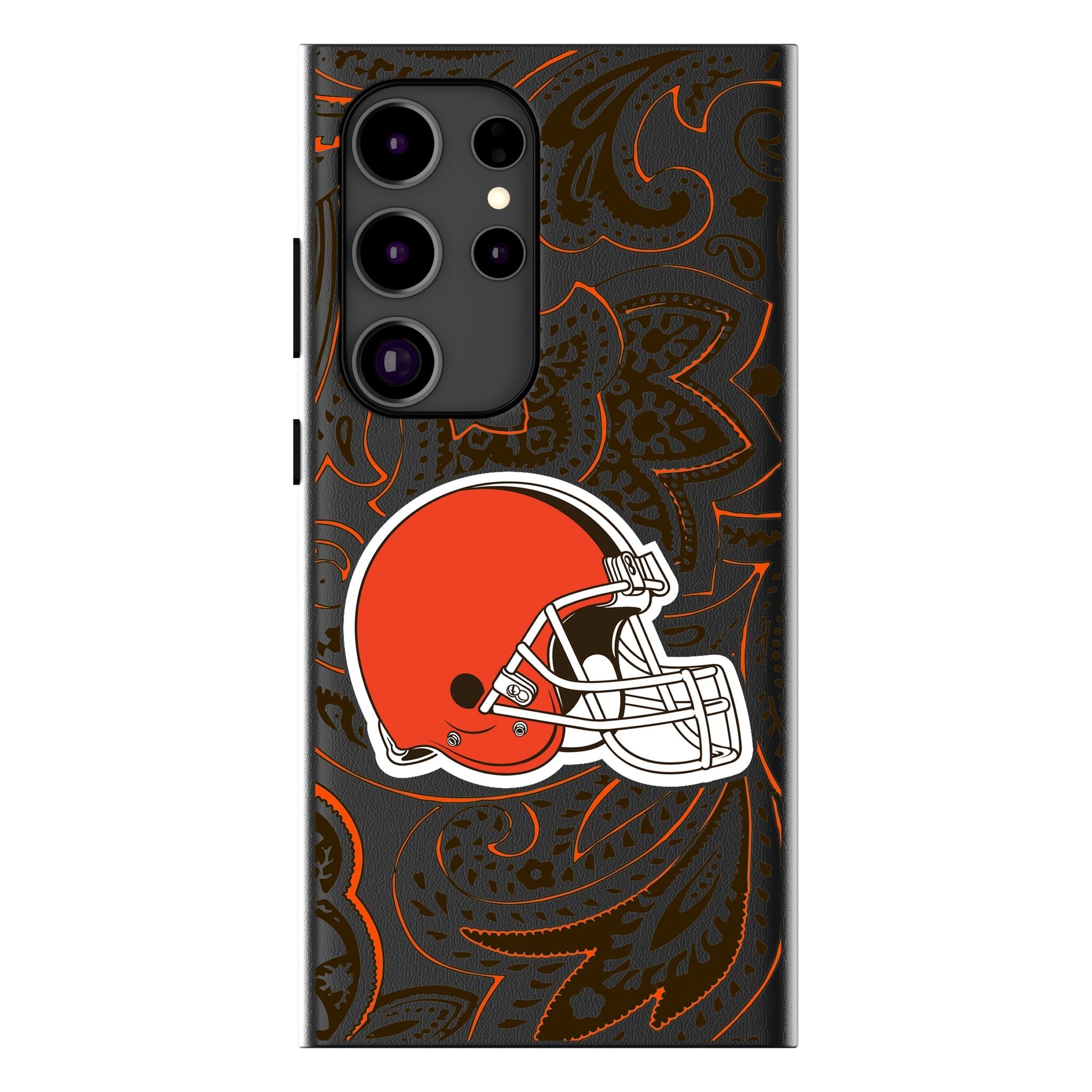 Cleveland Browns Paisley MagSafe Compatible Phone Case for Samsung Galaxy 1