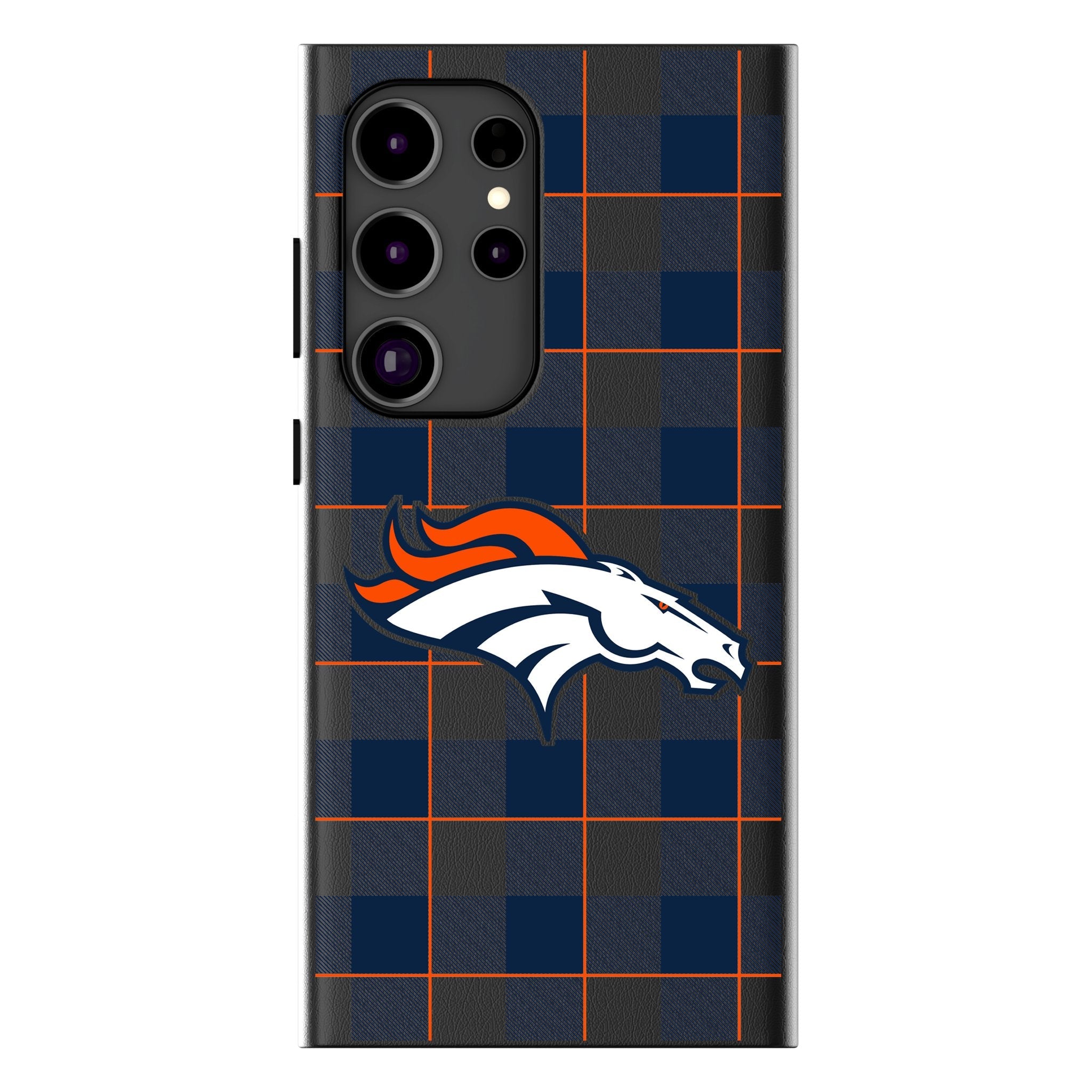 Denver Broncos Plaid MagSafe Compatible Phone Case for Samsung Galaxy 1