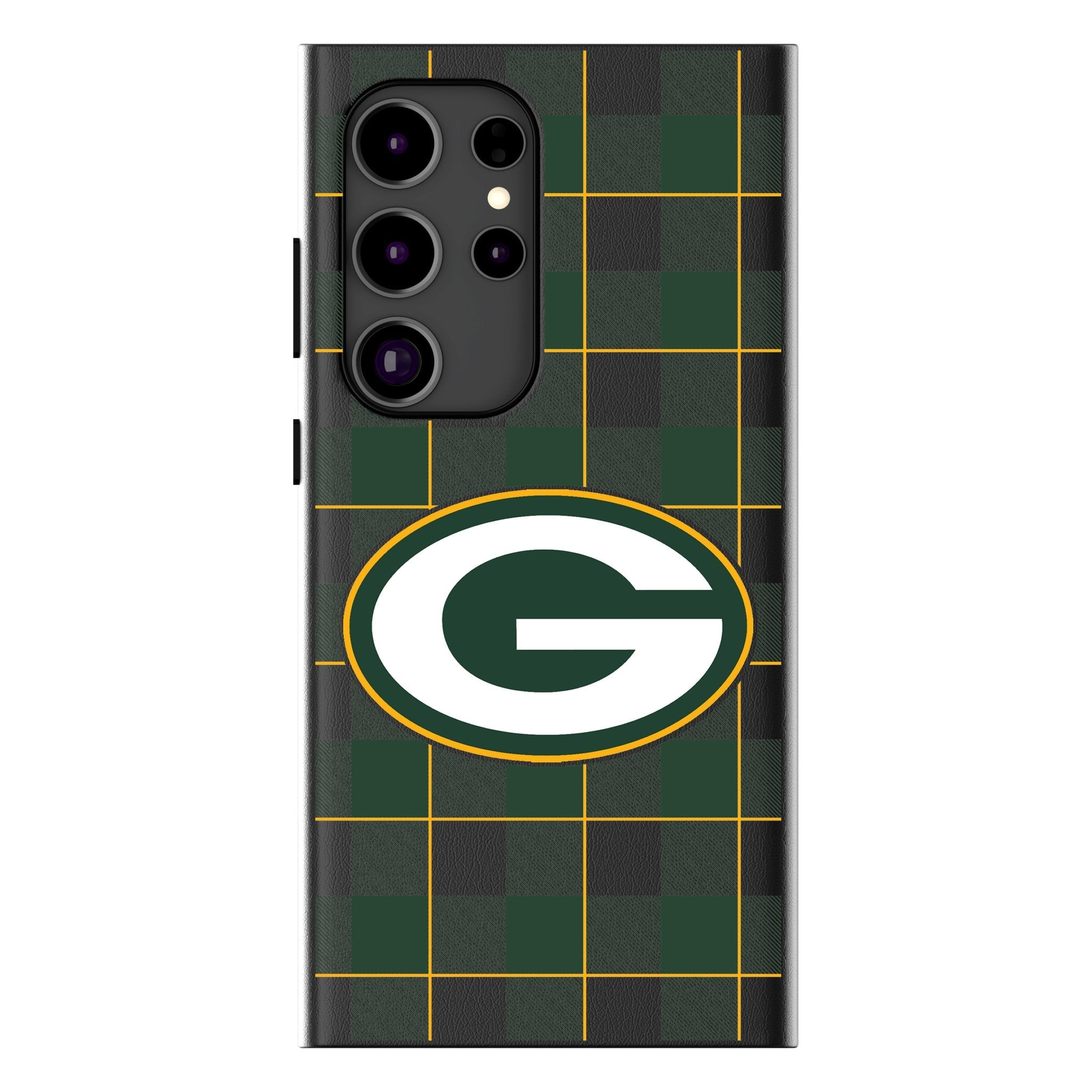 Green Bay Packers Plaid MagSafe Compatible Phone Case for Samsung Galaxy