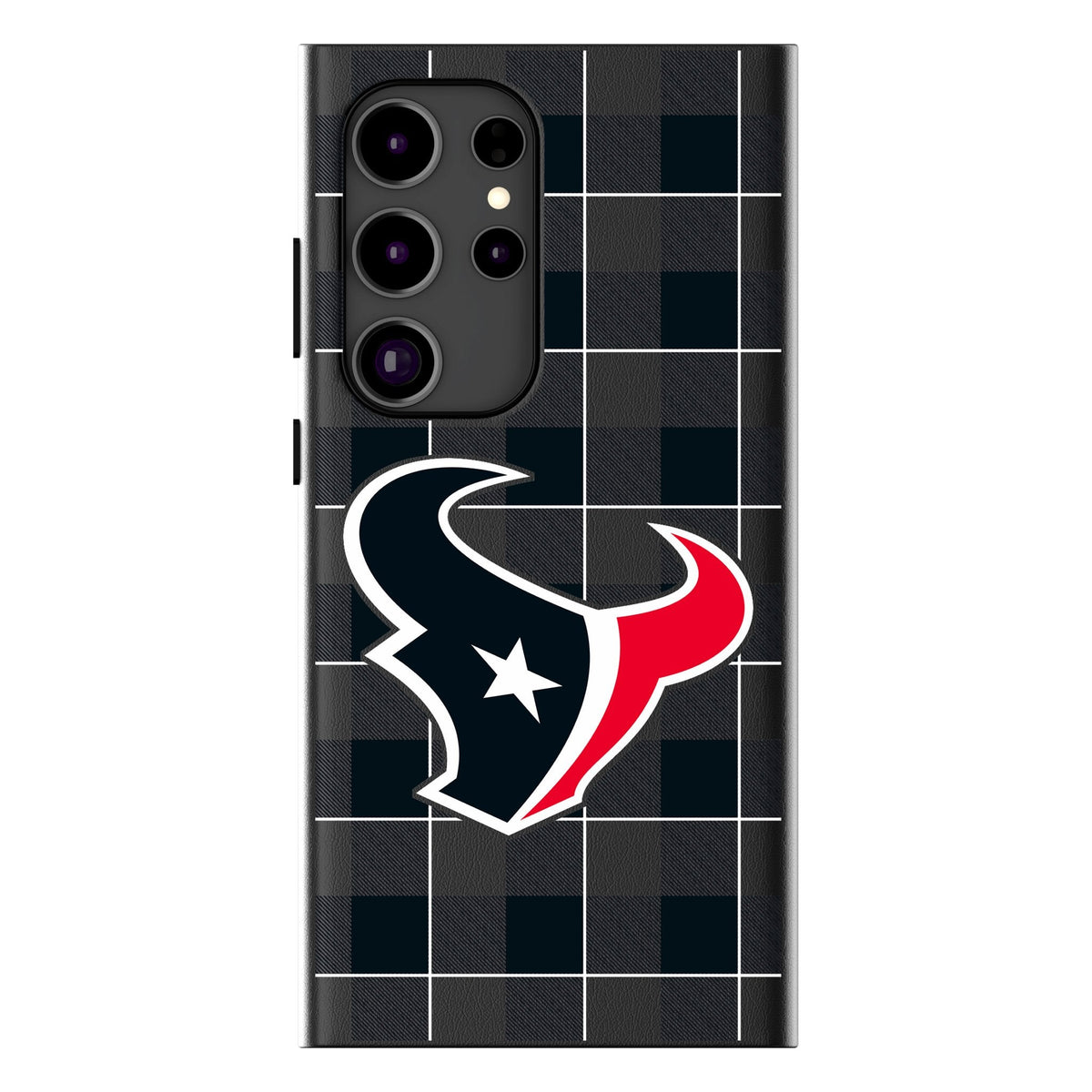 Houston Texans Plaid MagSafe Compatible Phone Case for Samsung Galaxy
