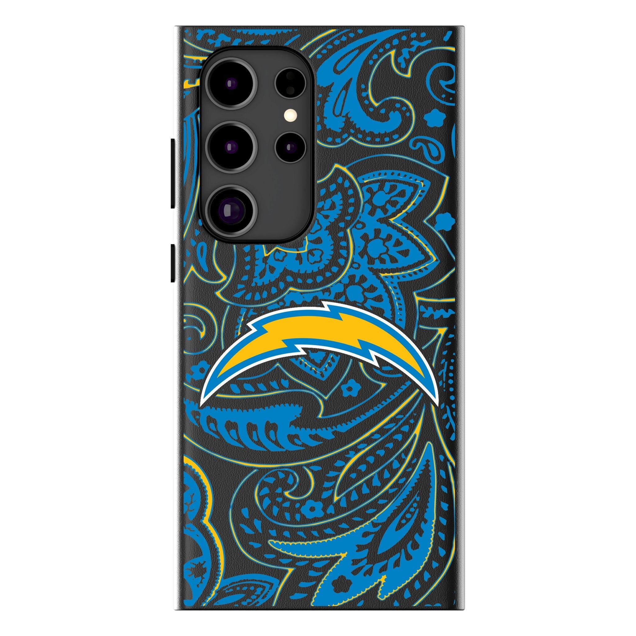 Los Angeles Chargers Paisley MagSafe Compatible Phone Case for Samsung Galaxy 1