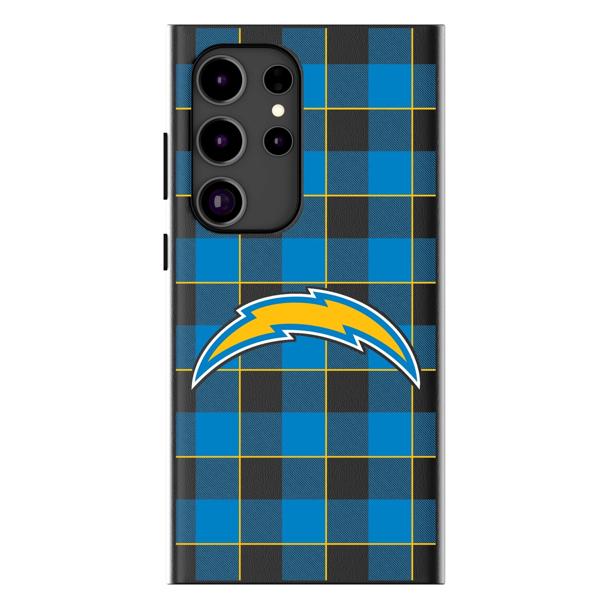 Los Angeles Chargers Plaid MagSafe Compatible Phone Case for Samsung Galaxy 1